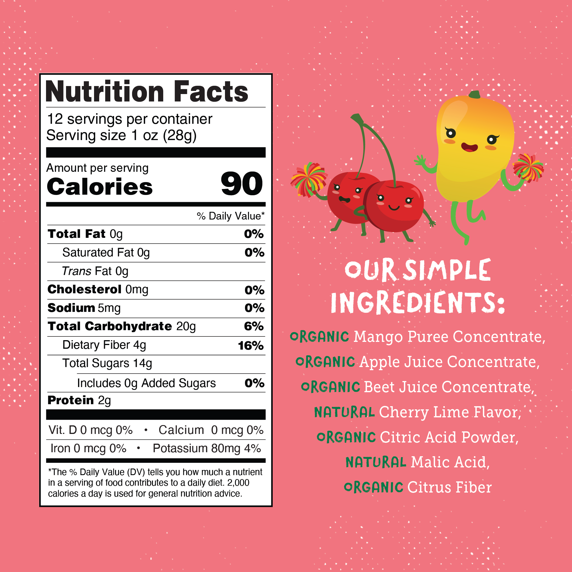 YOU LOVE FRUIT Organic Fruit Snacks — 1 oz Pouches, Pack of 12