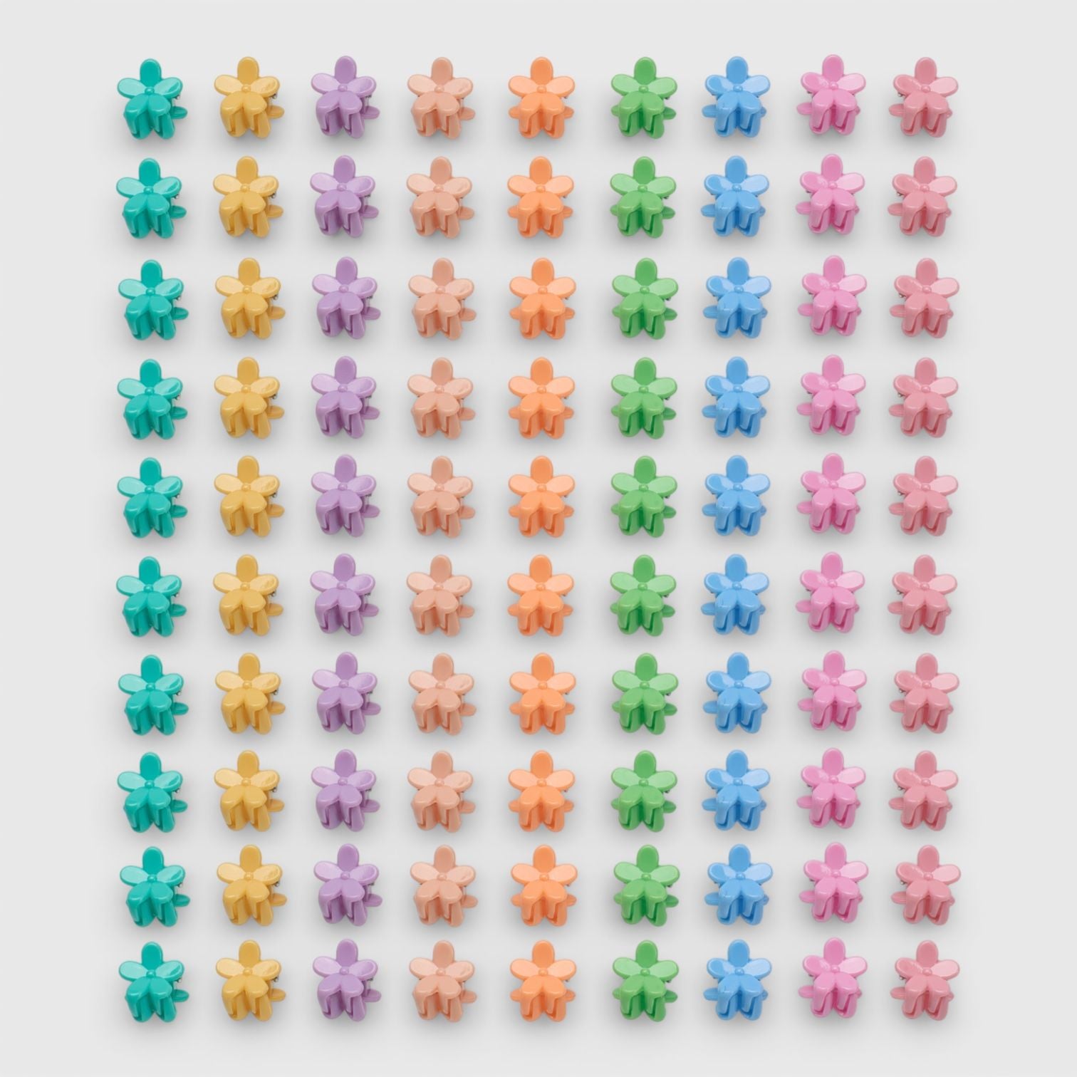 Willow & Ruby 200pc Mini Flower Hair Claw Clip Set - Assorted Multicolor