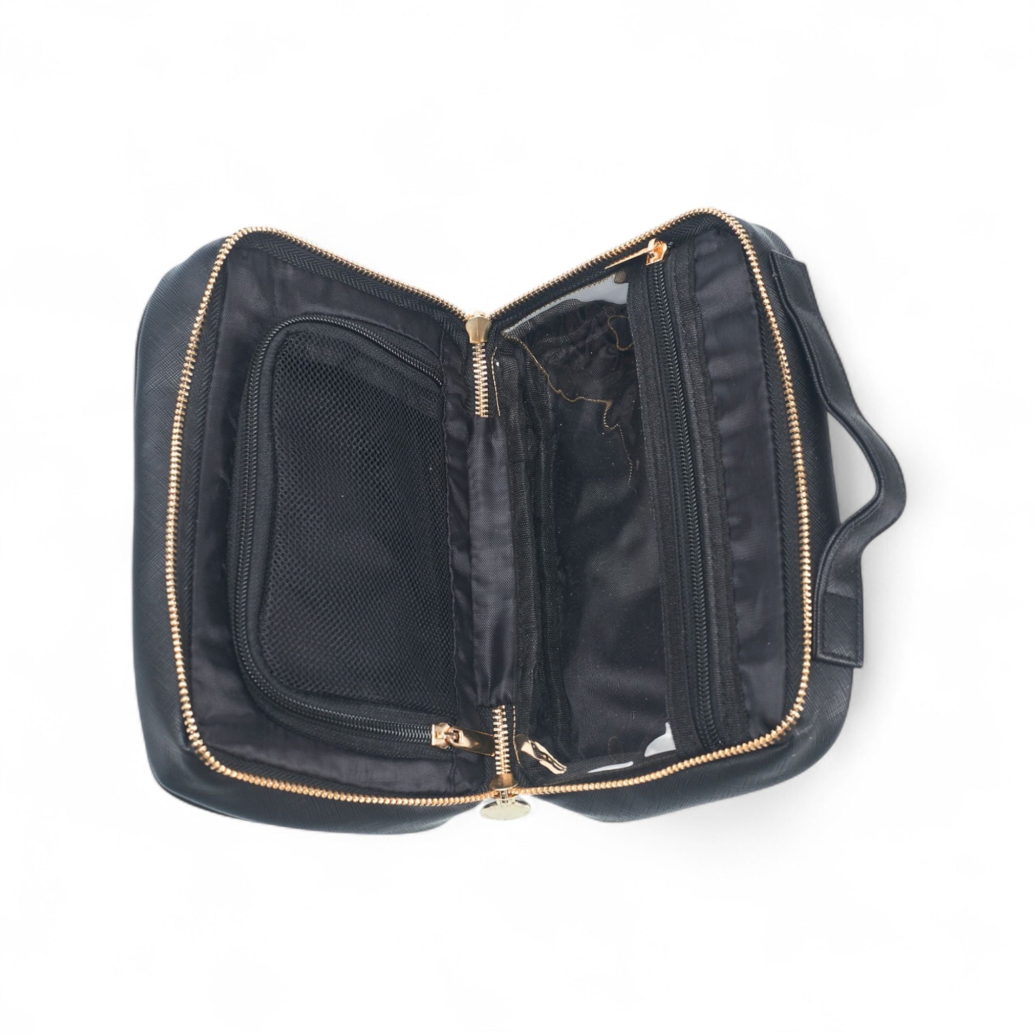 French Connection Travel Organizer Pouch – Luxe Double-Zip Toiletry & Tech Case with Handle
