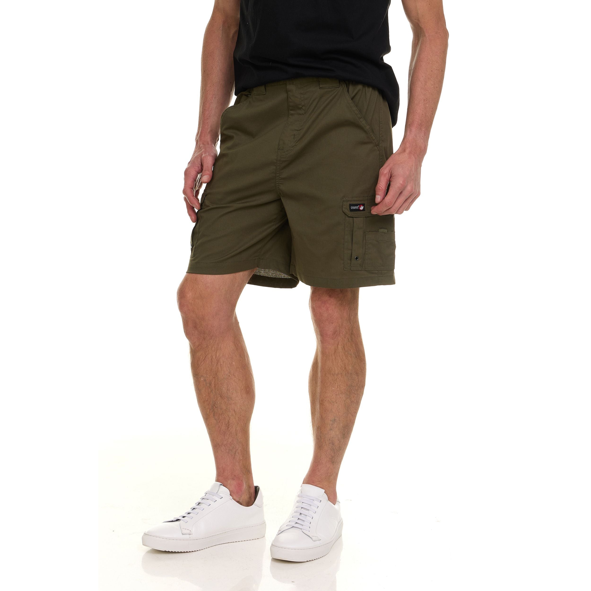 Canada Weather Gear Men’s Cargo Shorts – Relaxed Fit with Utility Pockets & Elastic Waistband – Lightweight Summer Shorts