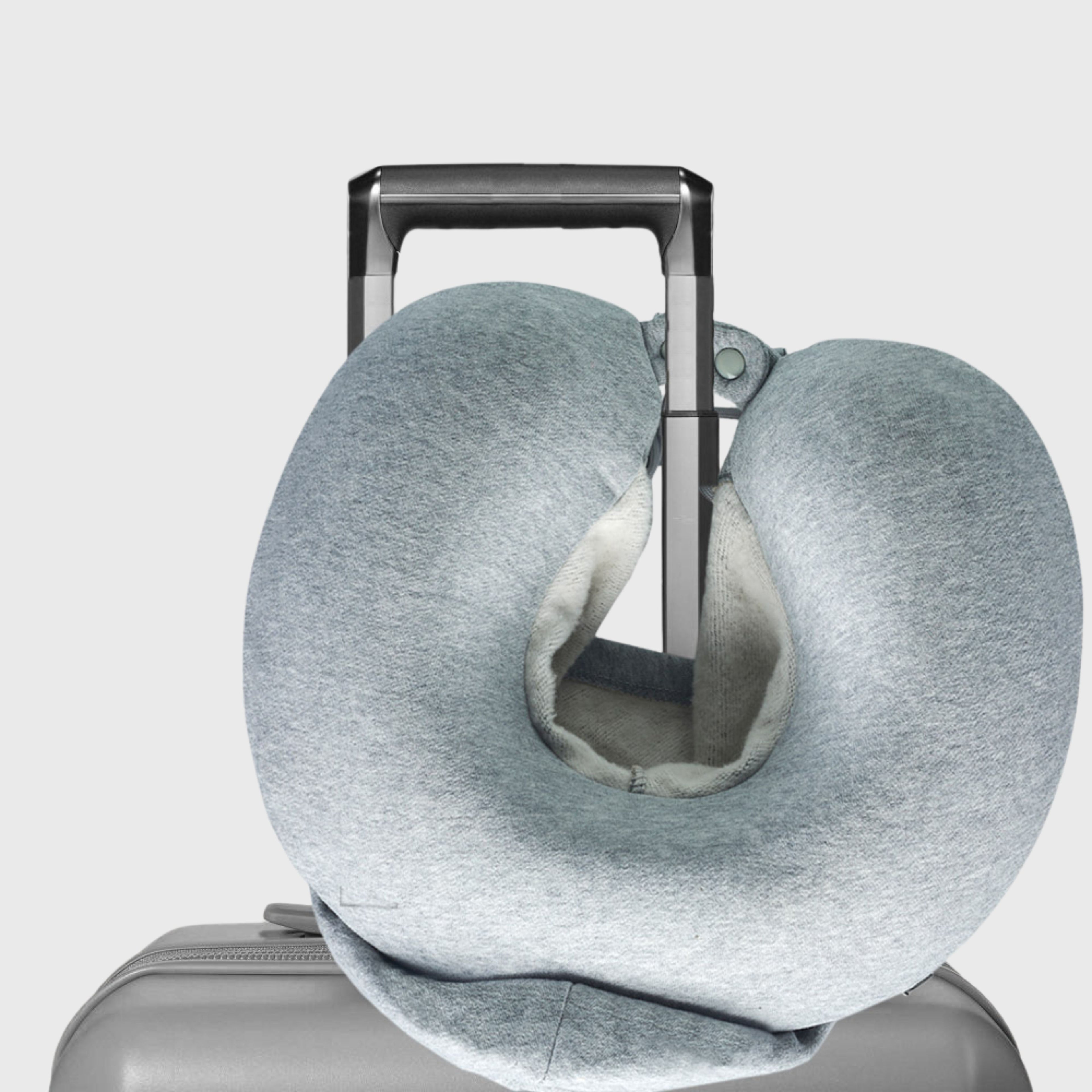 French Connection Hooded Memory Foam Travel Pillow - Neck Pillow with Comfort Hood & Washable Cover