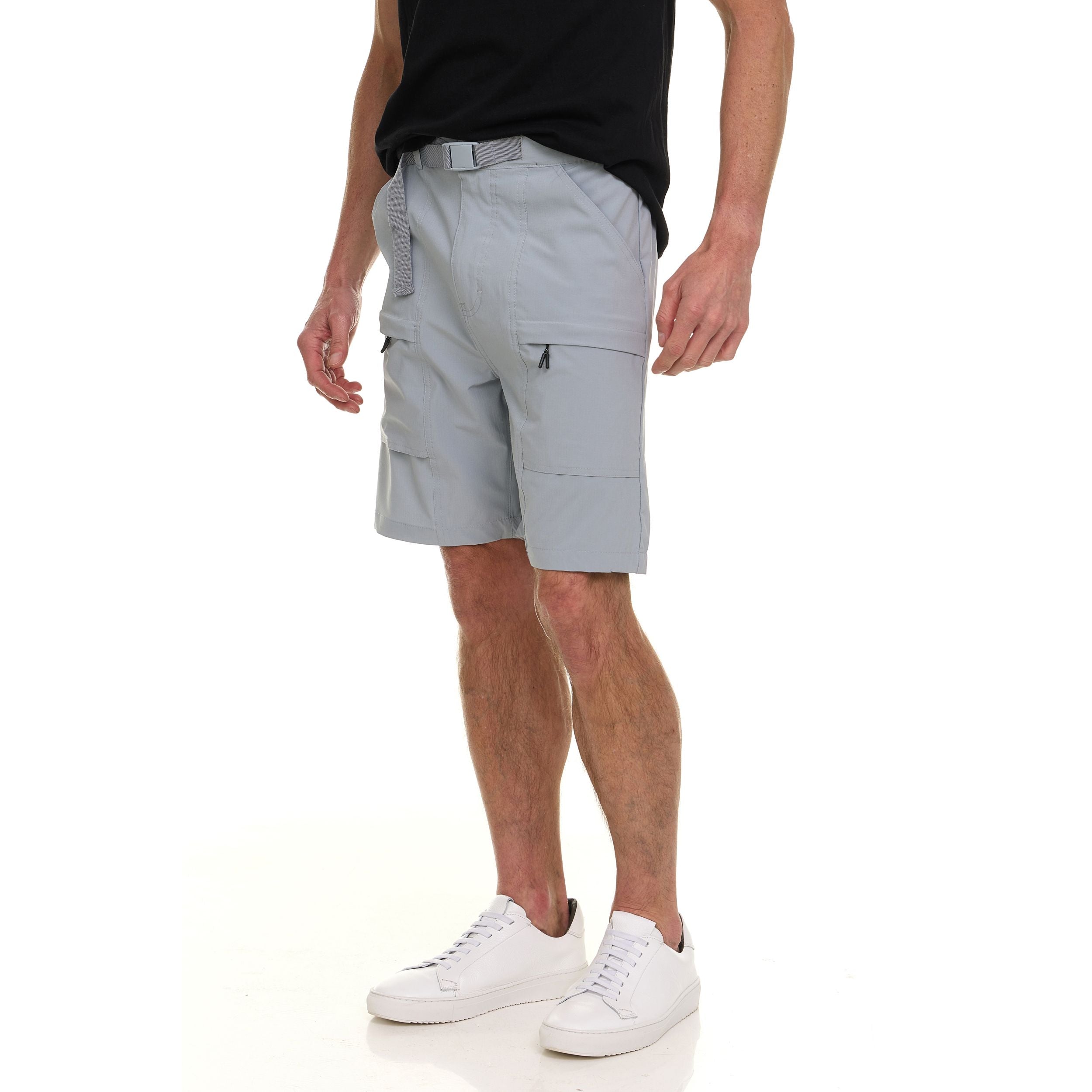 Canada Weather Gear Men’s Cargo Belted Shorts – Lightweight Stretch Twill Knee-Length Shorts with Pockets