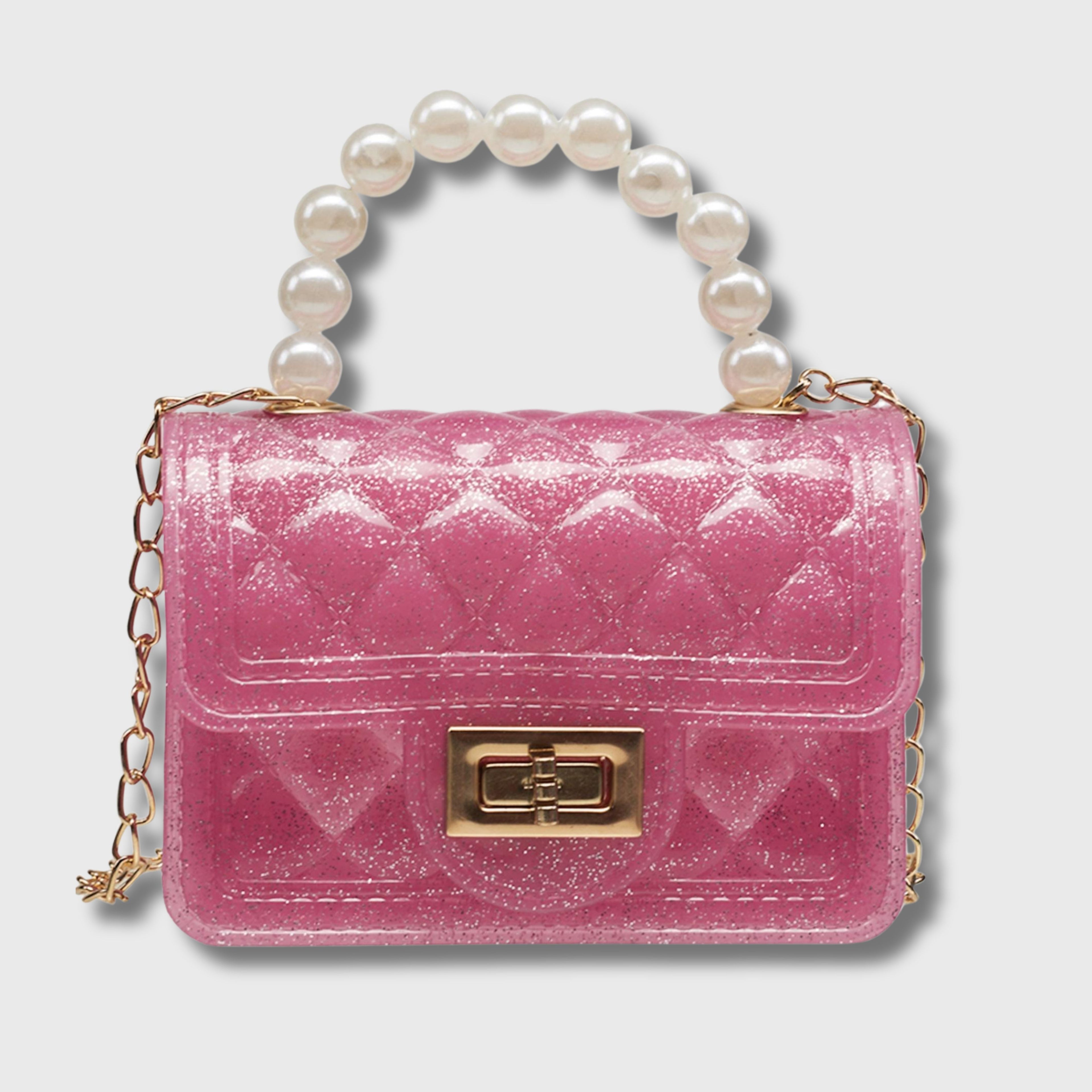 Willow & Ruby Kid's Mini Quilted Glitter Bag - Crossbody Purse for Girls (Youth)