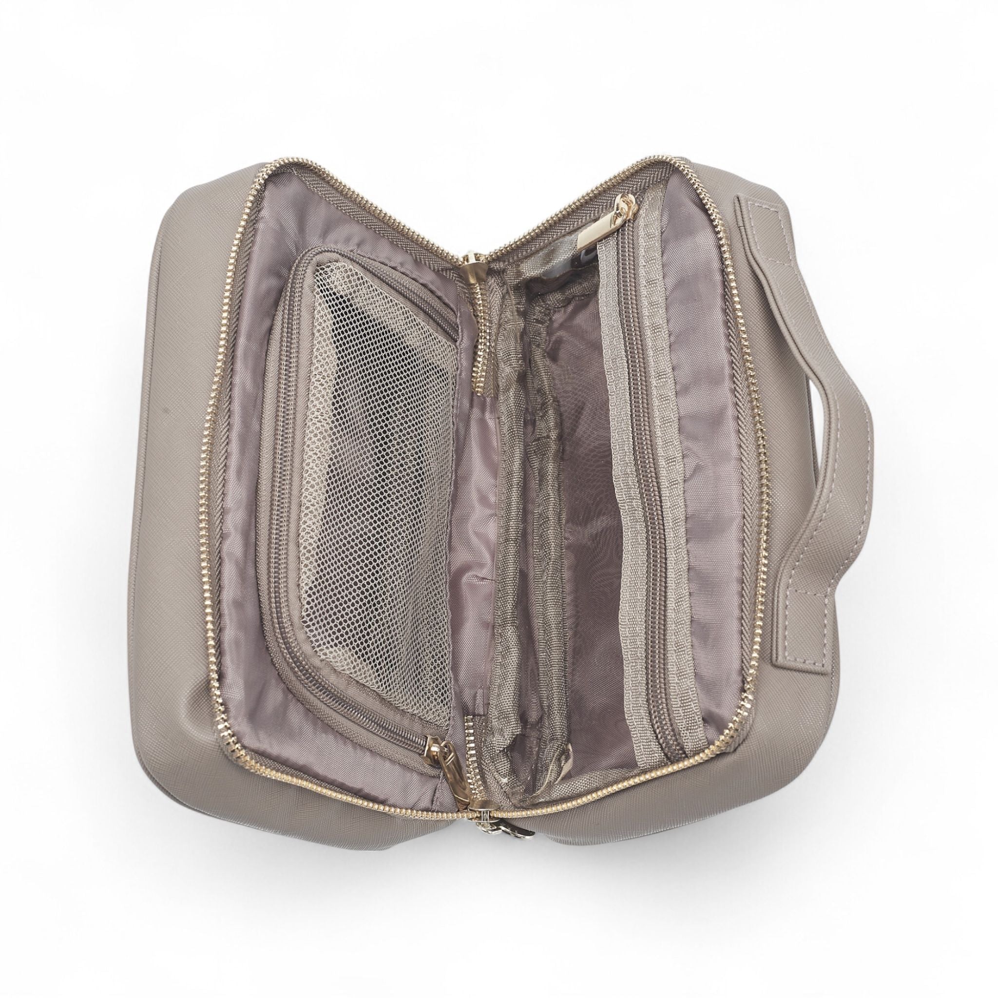 French Connection Travel Organizer Pouch – Luxe Double-Zip Toiletry & Tech Case with Handle