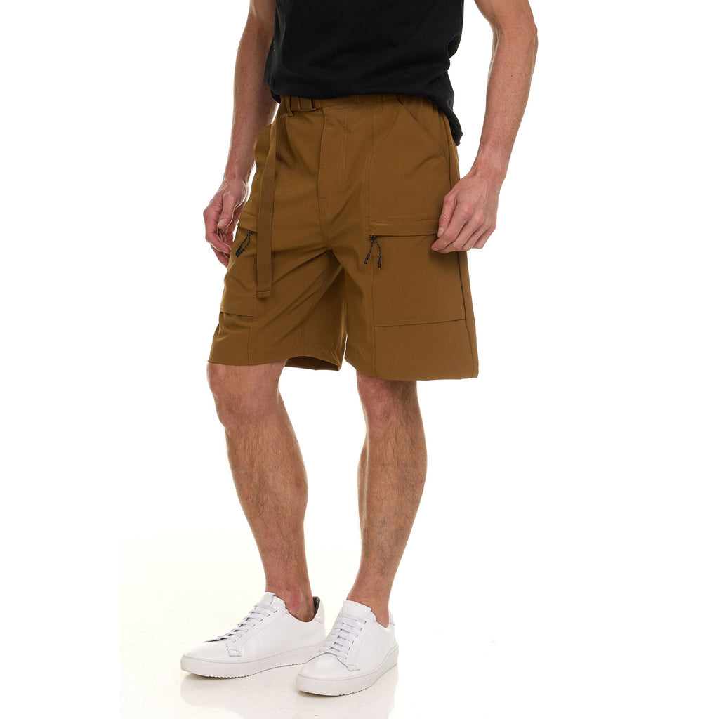 Canada Weather Gear Men’s Cargo Belted Shorts – Lightweight Stretch Twill Knee-Length Shorts with Pockets