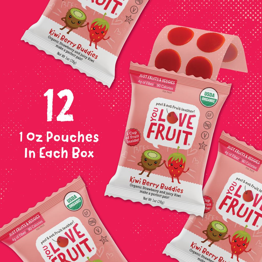 YOU LOVE FRUIT Organic Fruit Snacks — 1 oz Pouches, Pack of 12