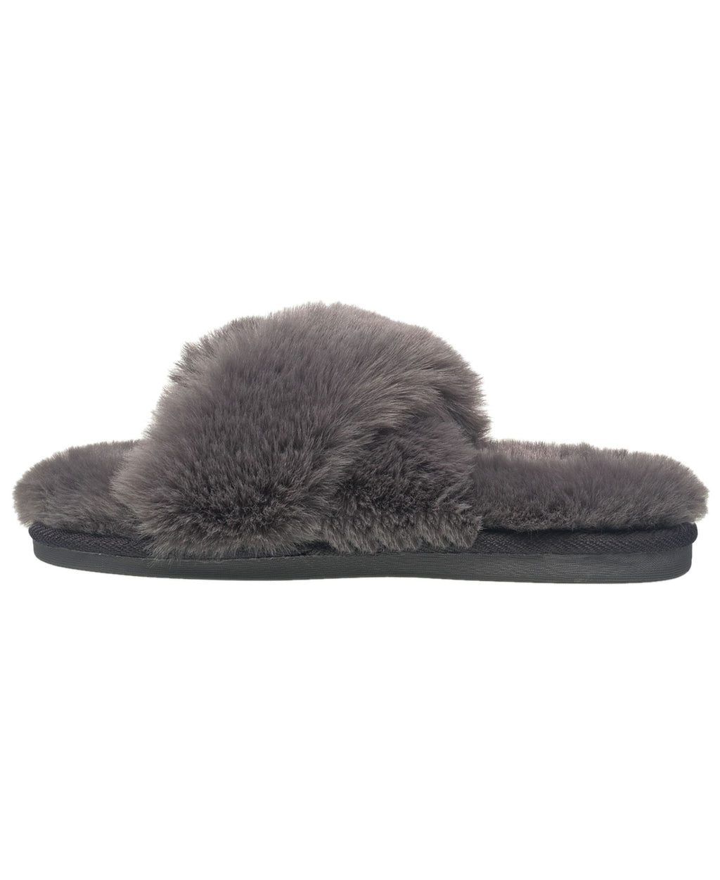 Aeropostale Women's Fuzzy Criss Cross House Slippers with Cushioned Comfort in Black