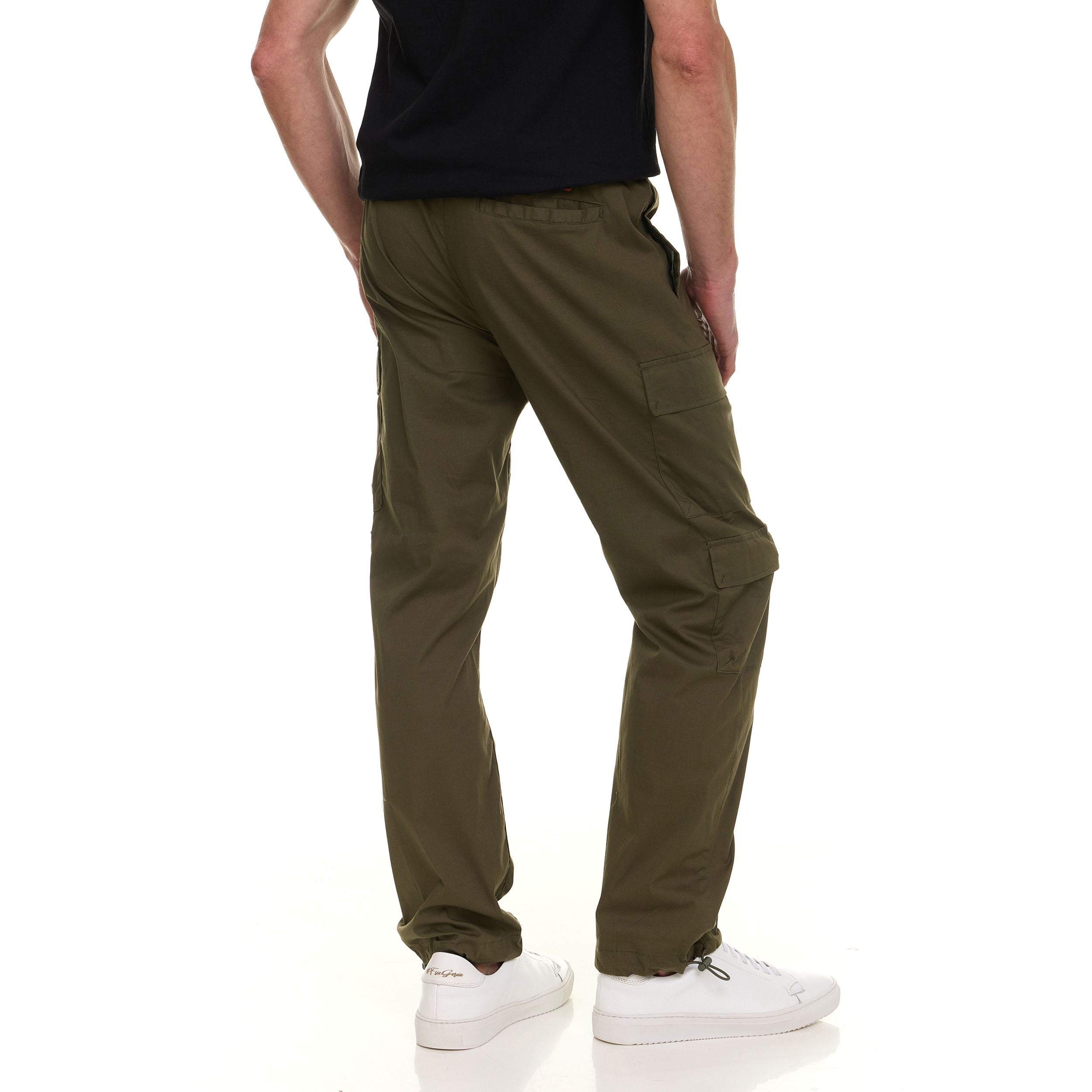 Canada Weather Gear Men’s 4-Pocket Lightweight Cargo Pants – Elastic Waistband with Drawstring, Adjustable Hem, Relaxed Fit