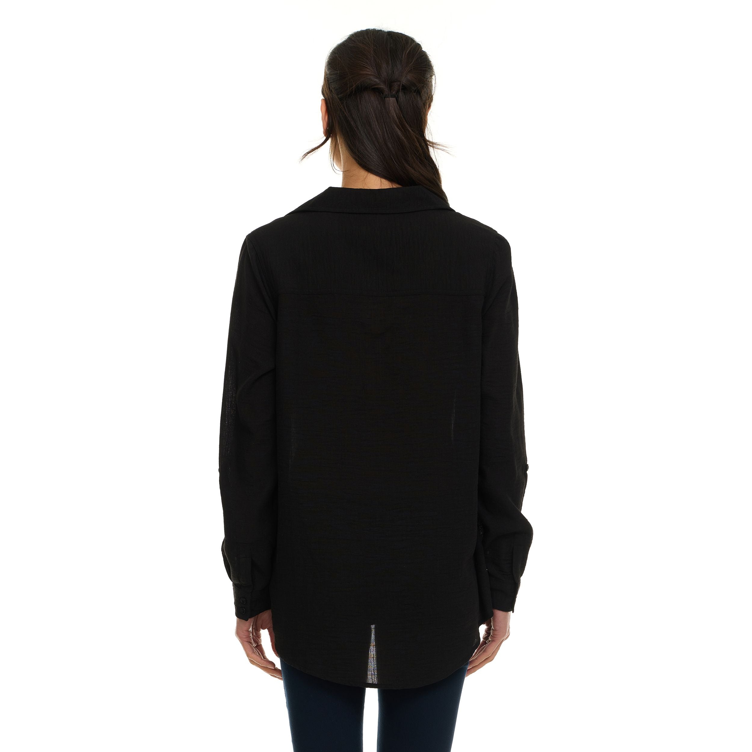 Super Triple Goose Women’s Linen Long Sleeve Button-Down Shirt – Lightweight Casual Collared Top with Pocket