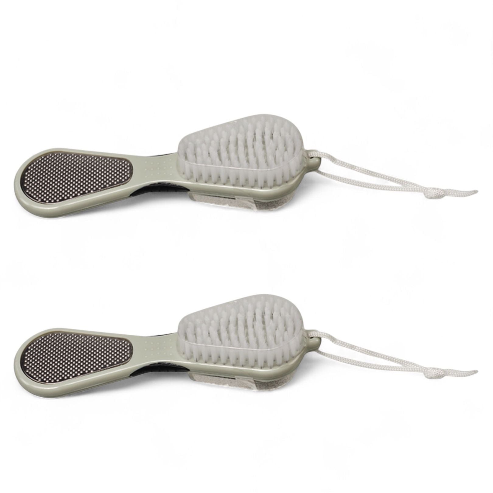 Spa Essentials 2 Pack Bath Brush - 4-in-1 Pedicure Tool Set