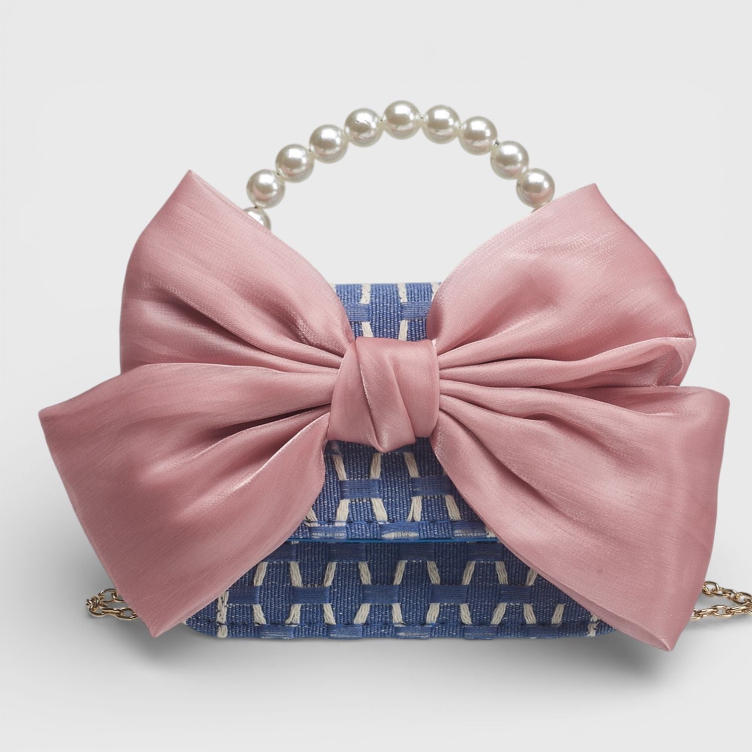Willow & Ruby Girls' Mini Heart Crossbody Bag with Bow - Blue/Pink