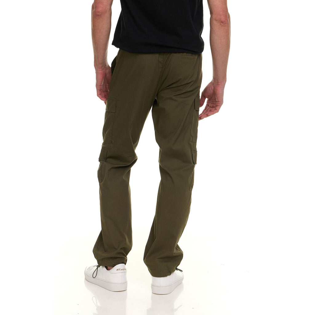 Canada Weather Gear Men’s 4-Pocket Lightweight Cargo Pants – Elastic Waistband with Drawstring, Adjustable Hem, Relaxed Fit