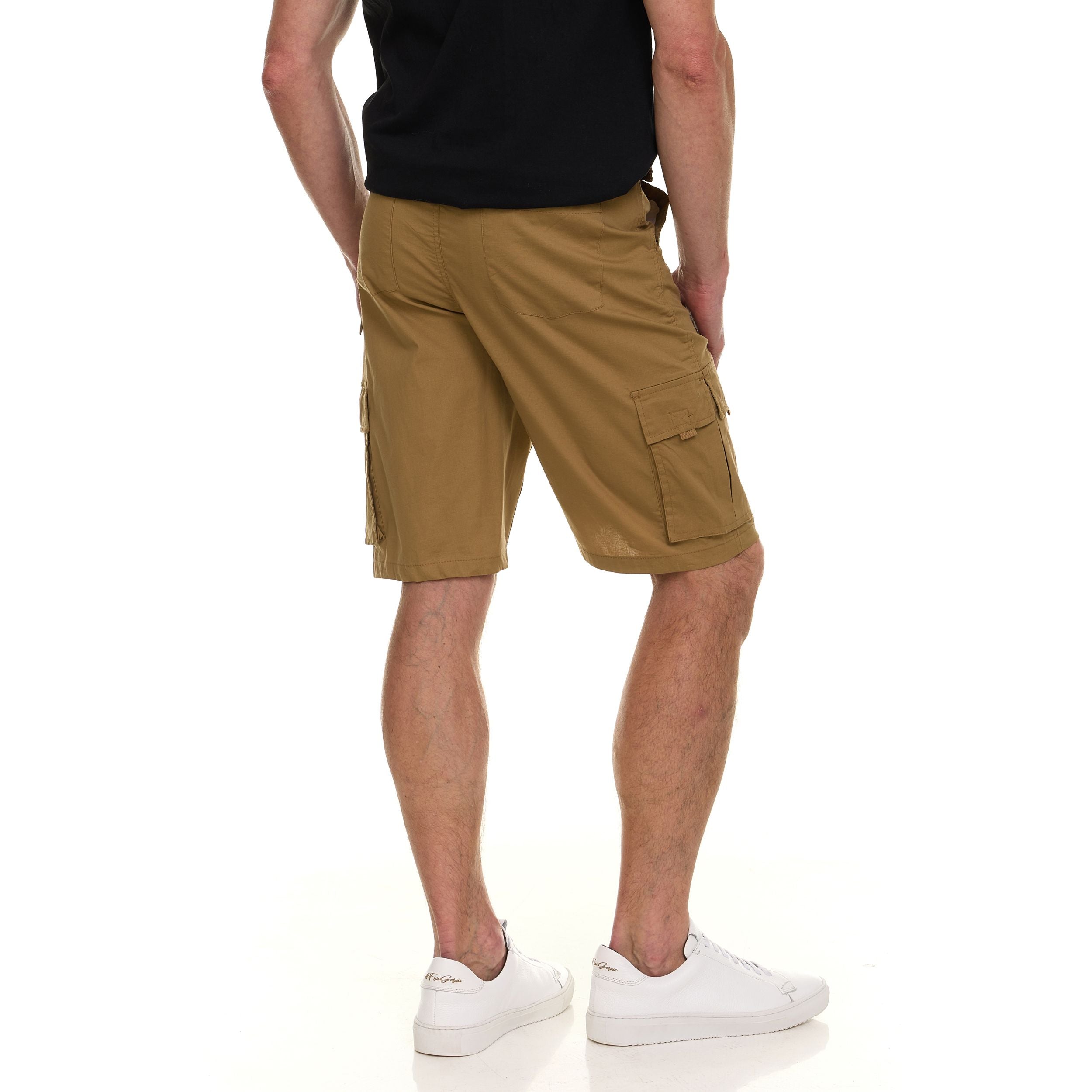 Canada Weather Gear Men’s Belted Cargo Shorts – Lightweight Cotton Stretch Fabric, Classic Fit with Multiple Pockets