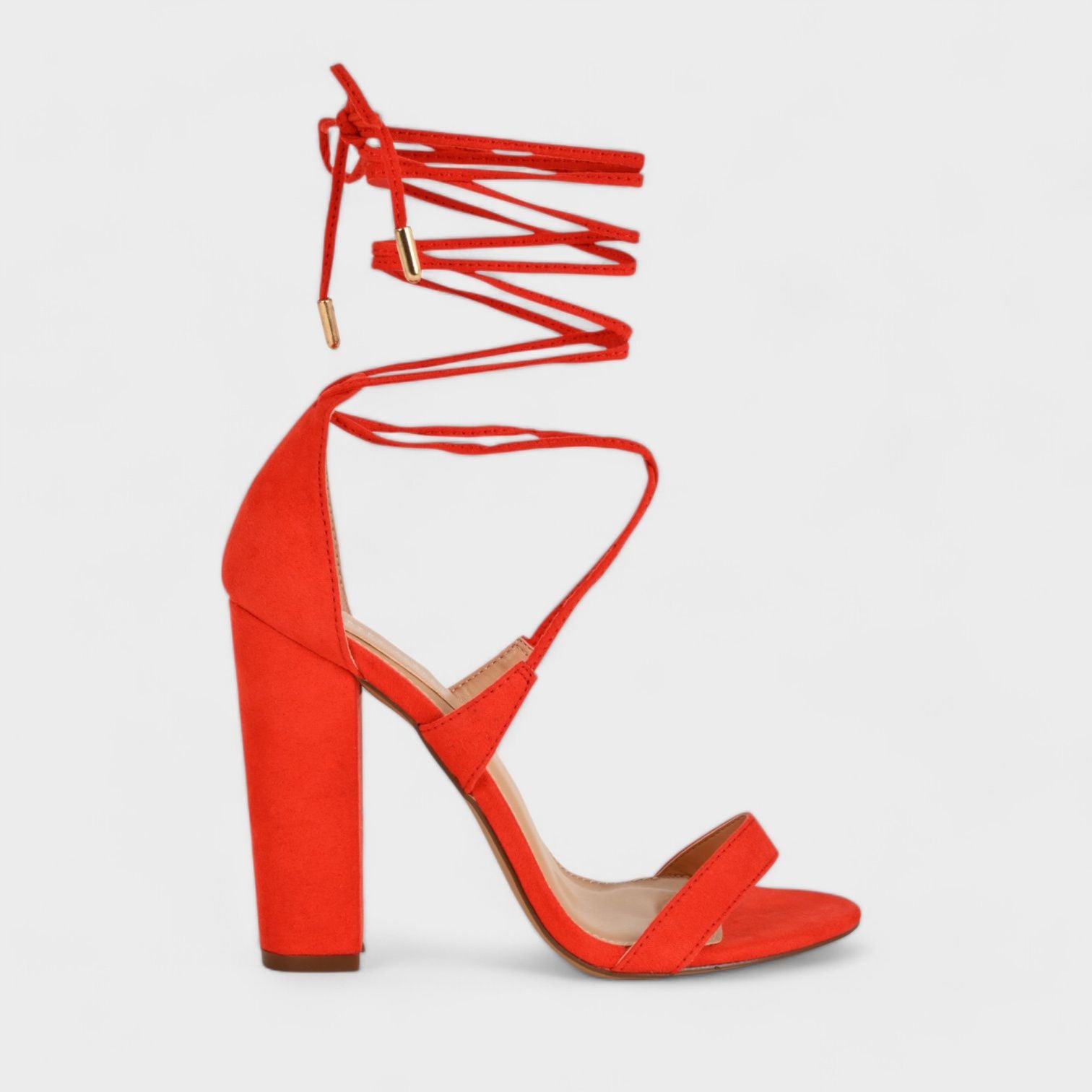 Charles Albert Women's High Heeled Dressy Strappy Lace Up Block Heels for Women's Open Toe, Gladiator, Comfy 4-Inch Heeled Sandals