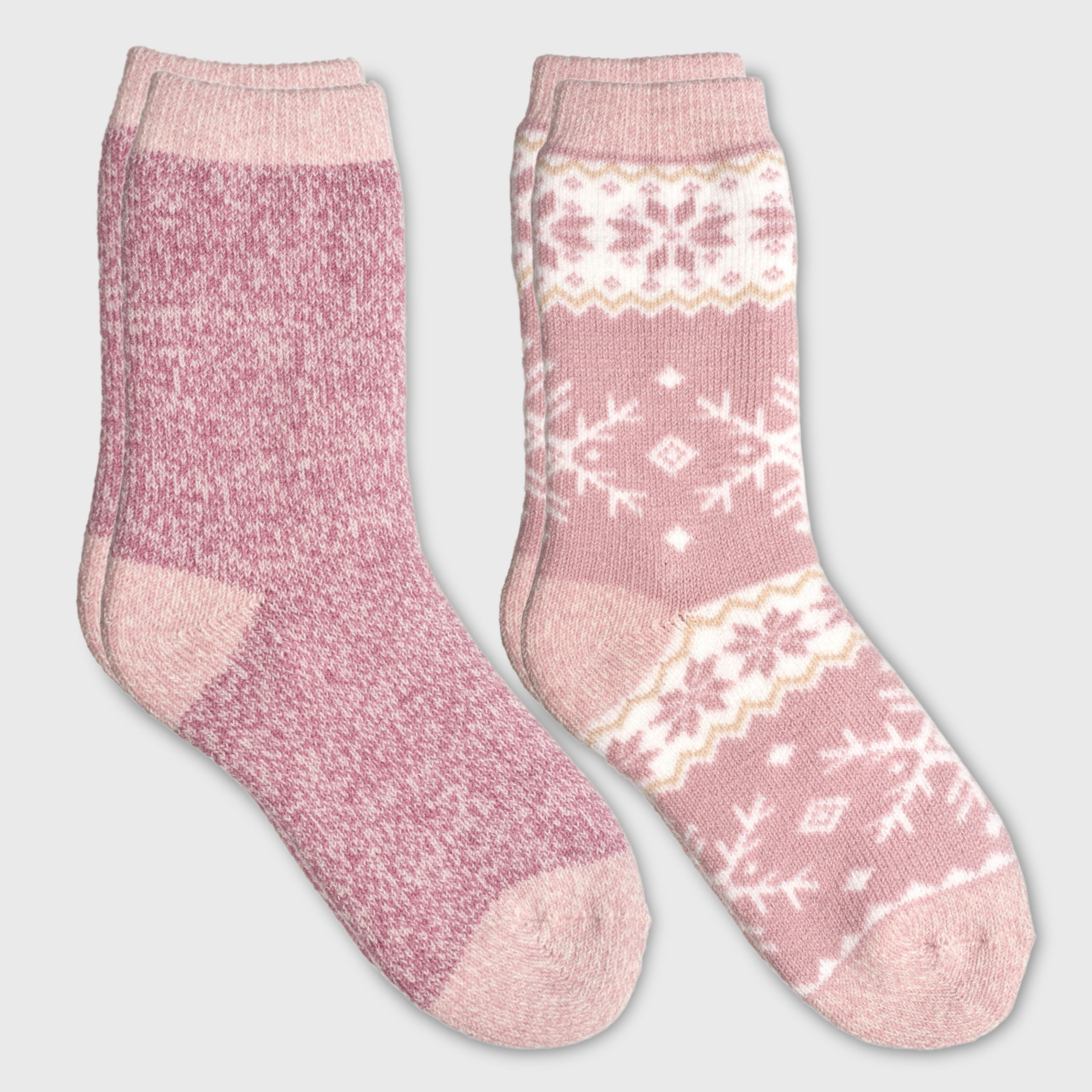 Canada Weather Gear 2-Pack Fleece Lined Thermal Crew Socks - Cozy Winter Socks for with Brushed Interior - Size 4-10