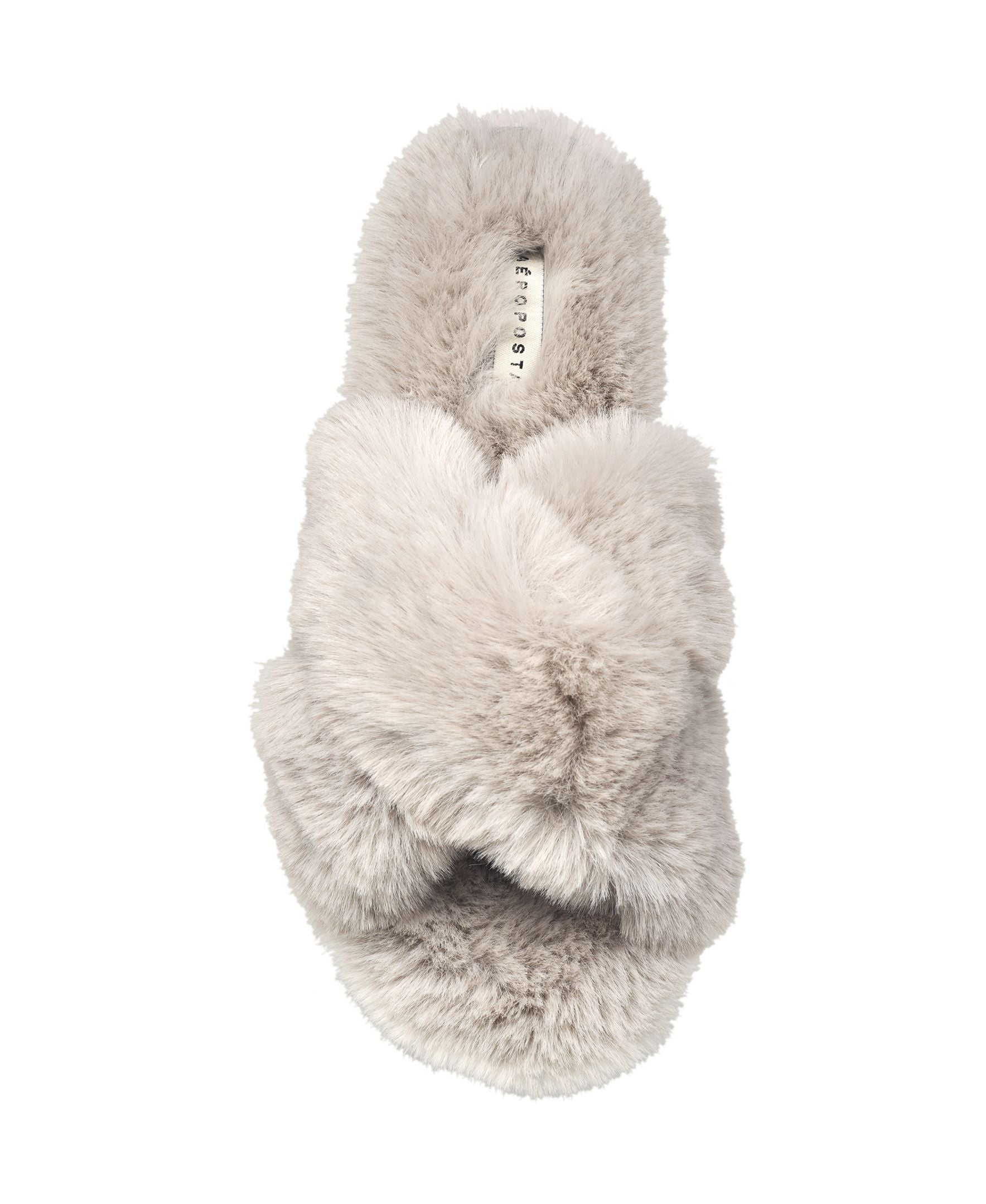 Aeropostale Women's Fuzzy Criss Cross House Slippers with Cushioned Comfort in Black
