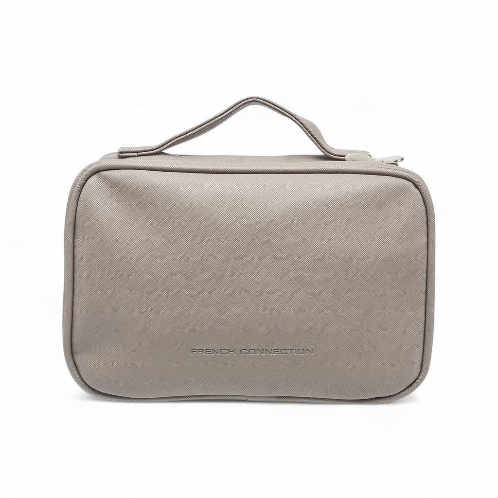 French Connection Travel Organizer Pouch – Luxe Double-Zip Toiletry & Tech Case with Handle