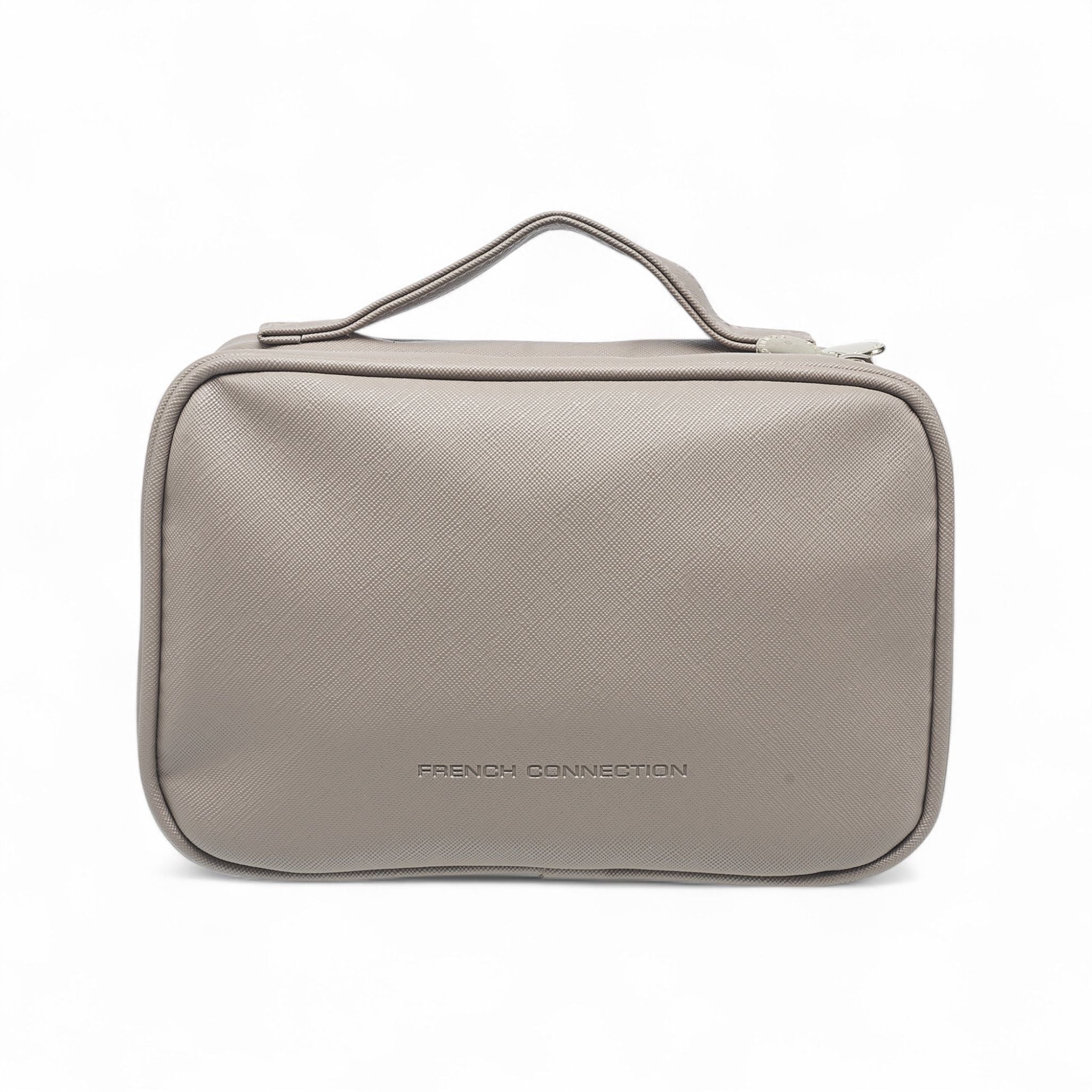 French Connection Travel Organizer Pouch – Luxe Double-Zip Toiletry & Tech Case with Handle