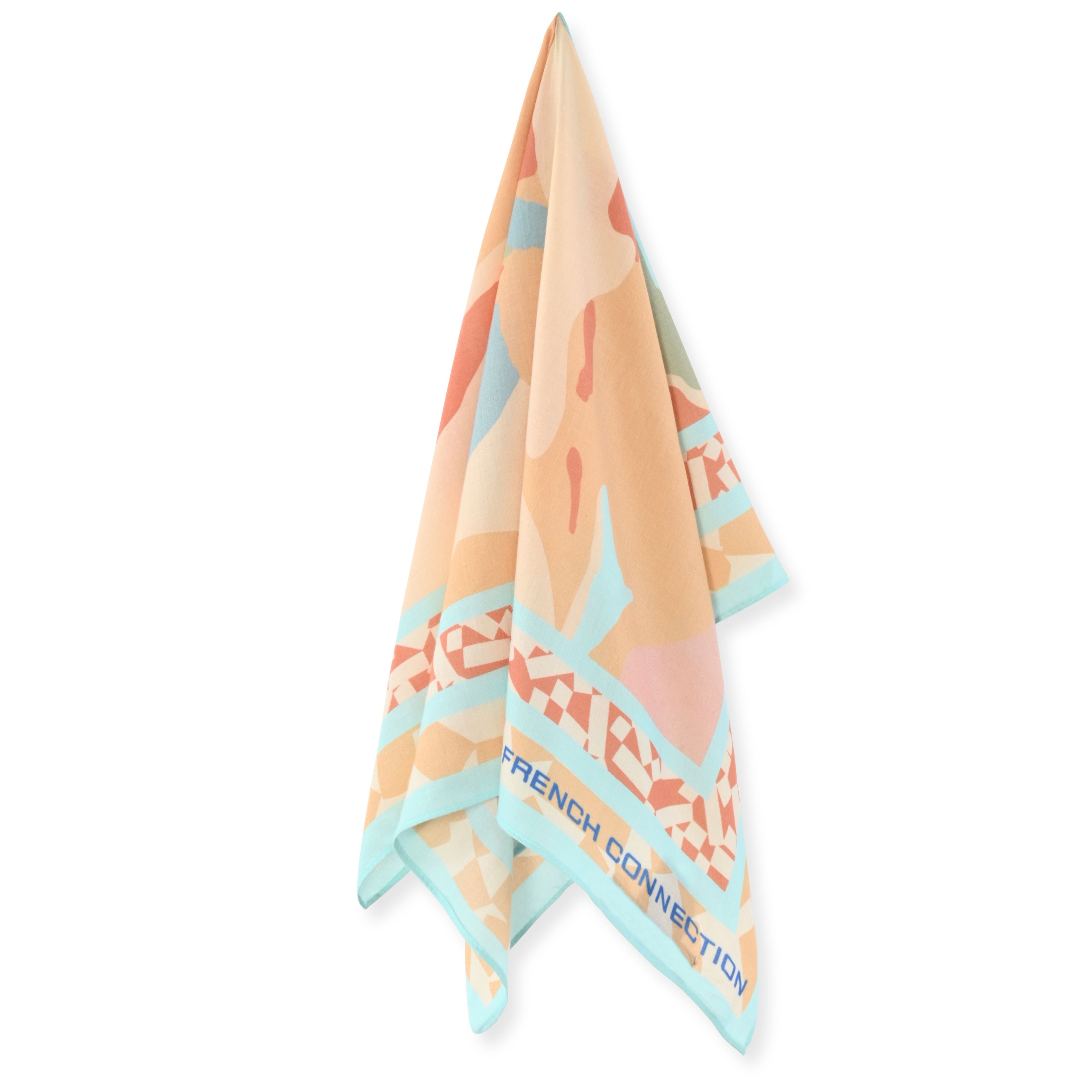 French Connection Women's Silk Scarf - Premium Silk Fabric and Fashion Styling As Shawl, Head Wrap, Bandana and Cover Up