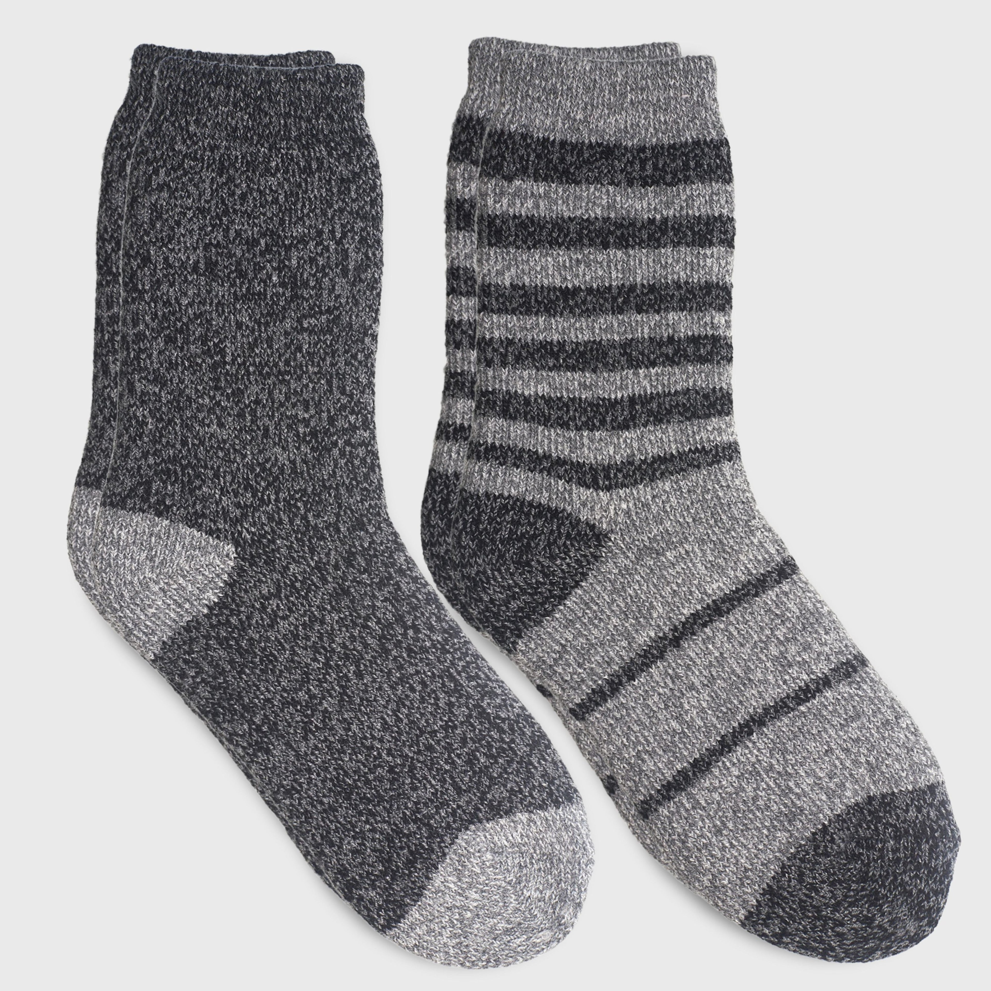 Canada Weather Gear 2-Pack Fleece Lined Thermal Crew Socks - Cozy Winter Socks for with Brushed Interior - Size 4-10