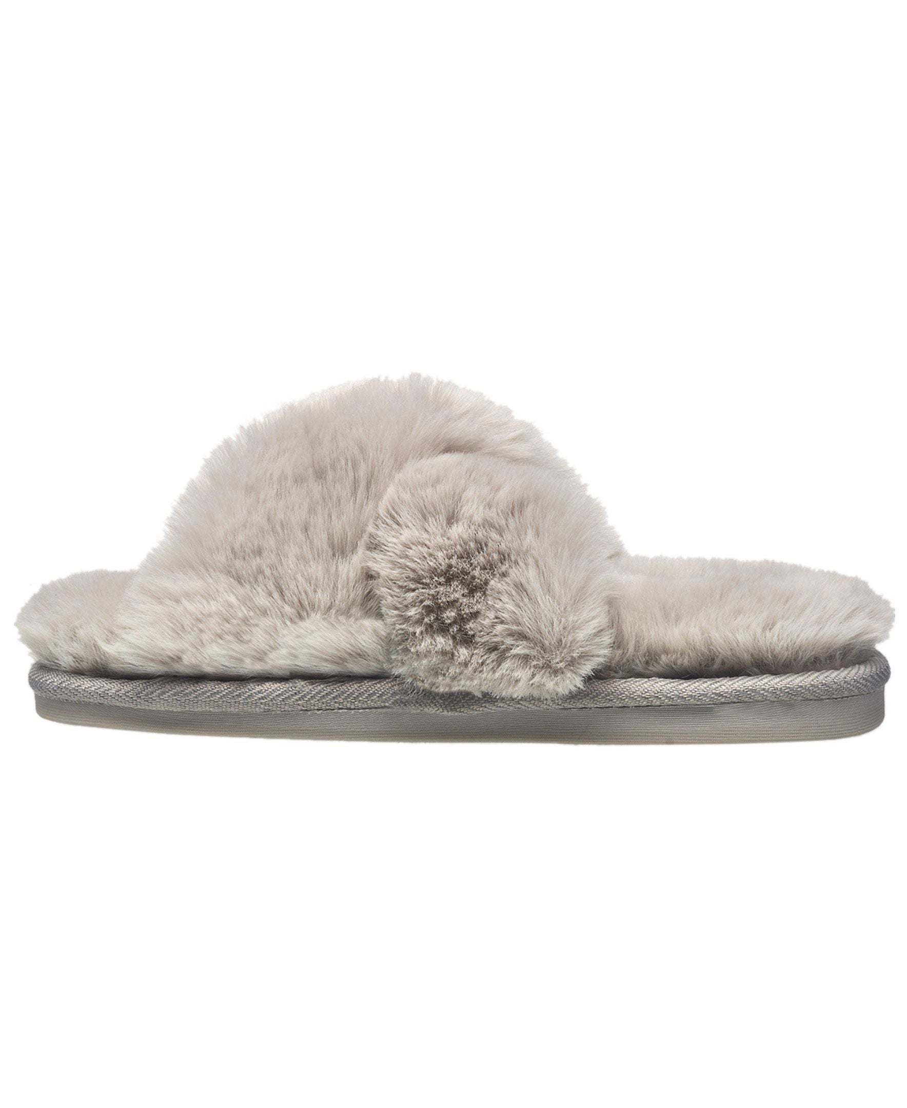 Aeropostale Women's Fuzzy Criss Cross House Slippers with Cushioned Comfort in Black