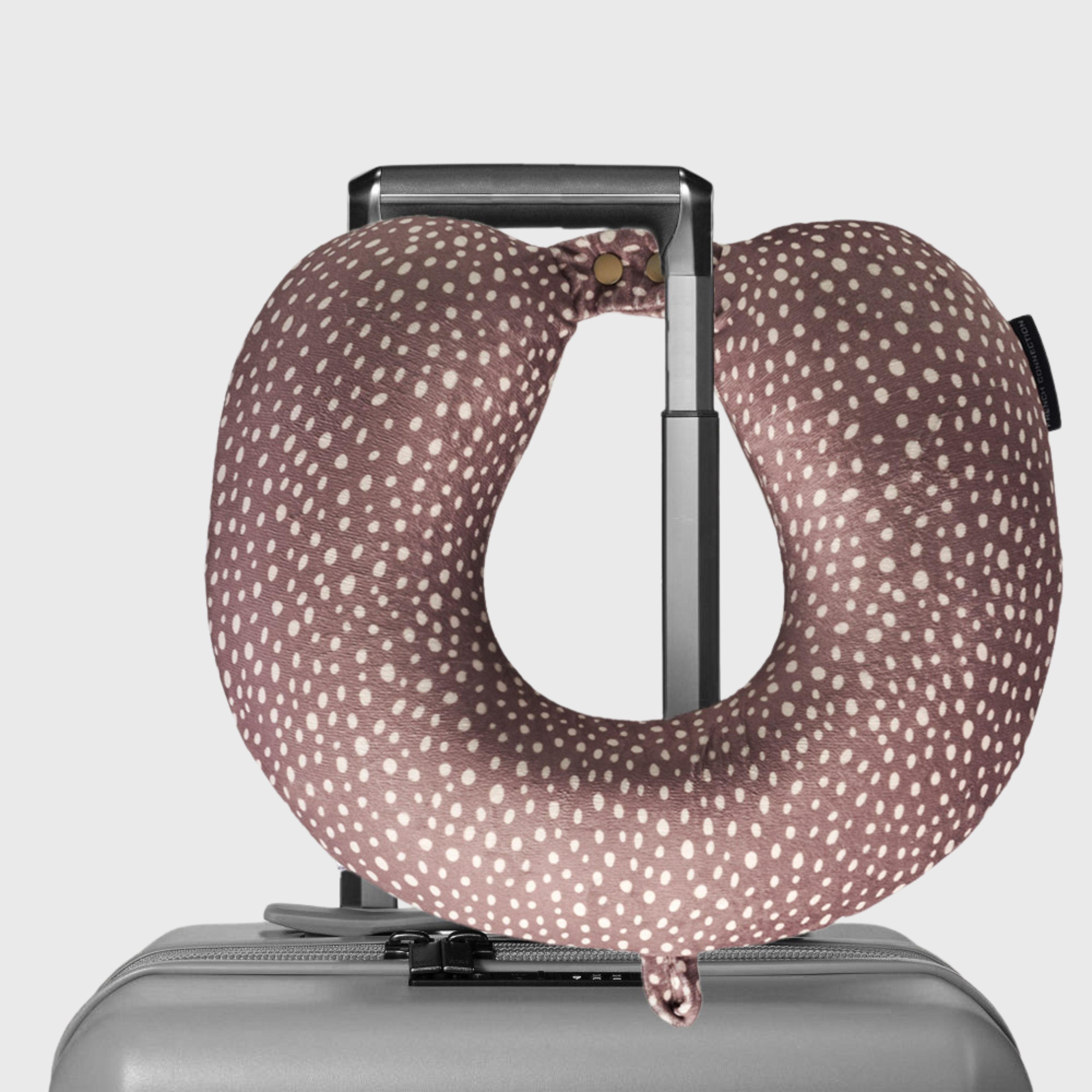 French Connection Memory Foam Travel Neck Pillow with Washable Cover - Luxury Neck Pillows for Travel (Polka Dot)
