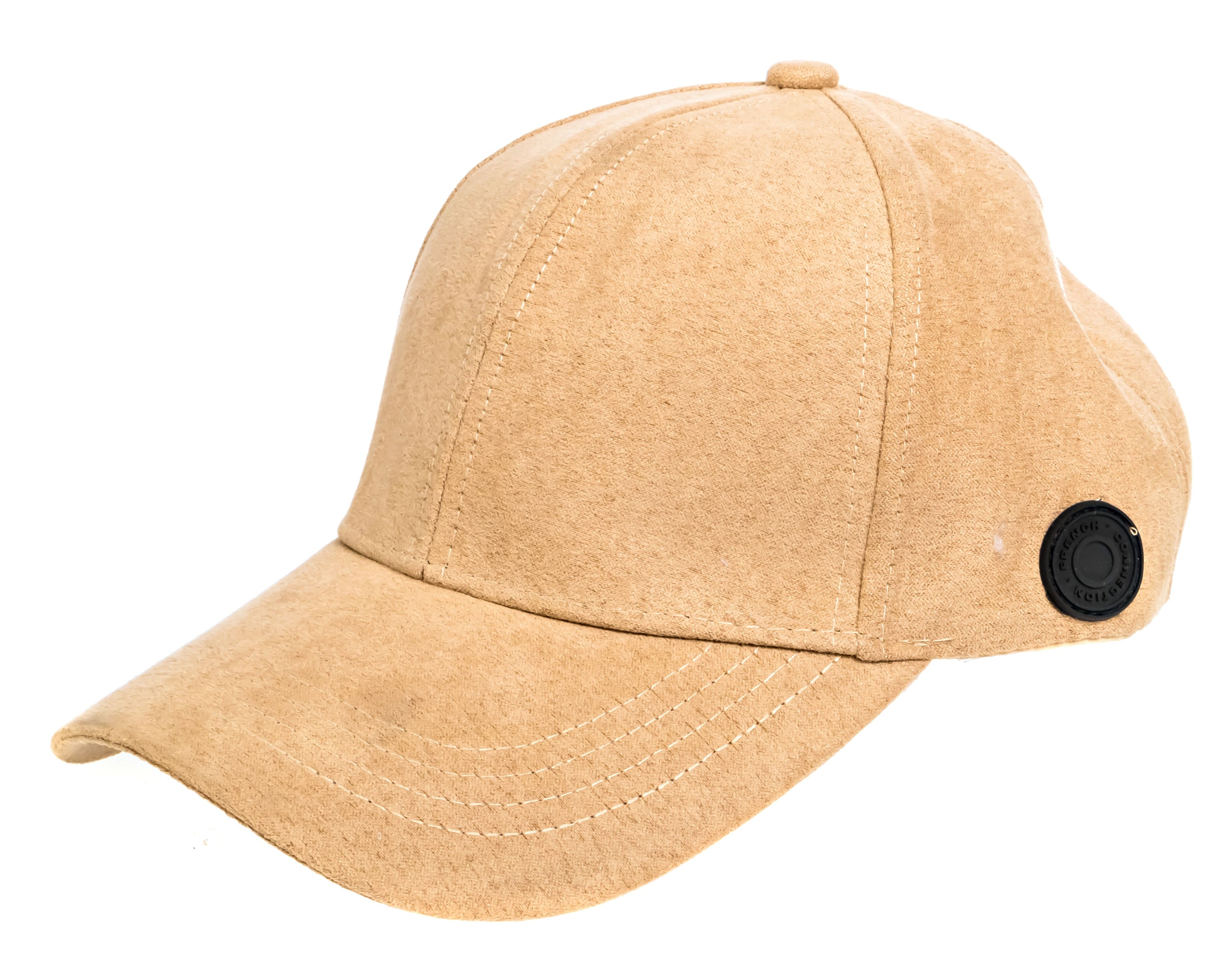 French Connection Microsuede Baseball Cap -  Strapback Metal Closure