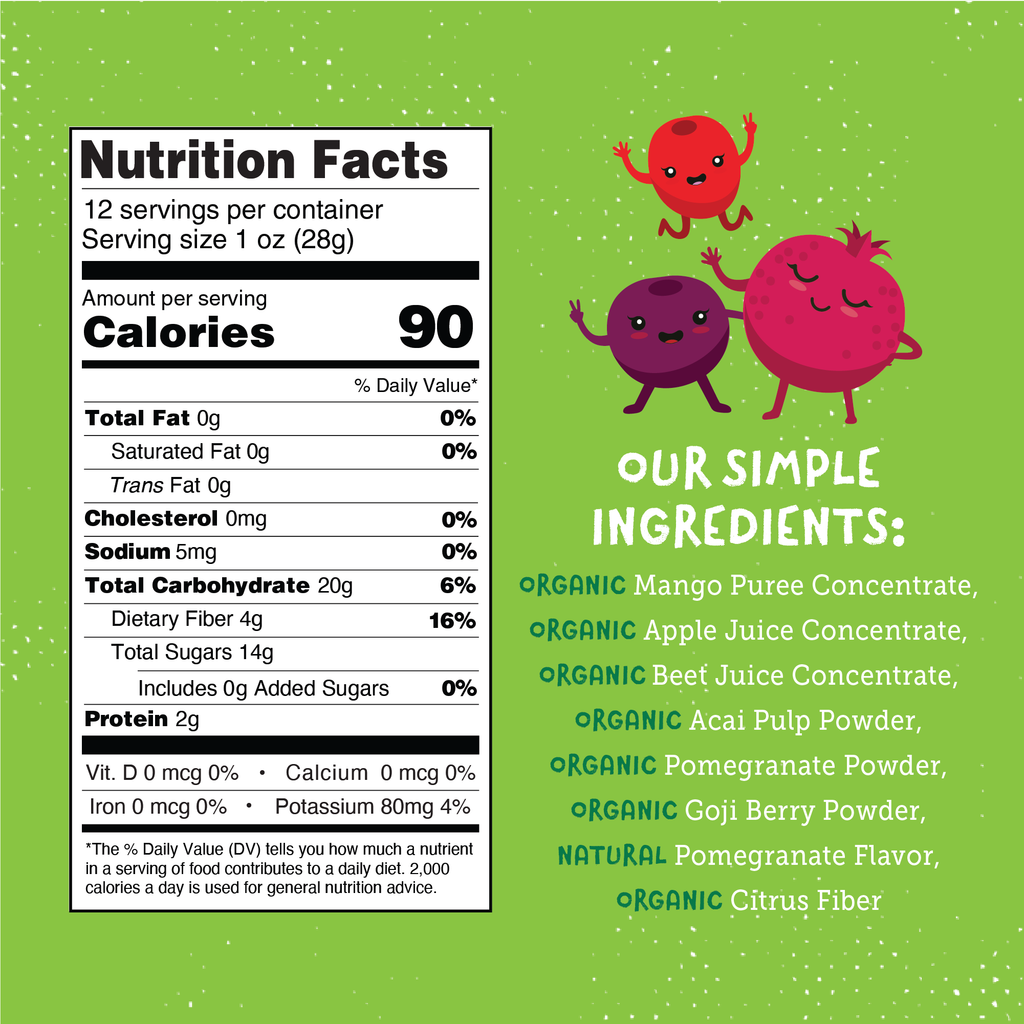 YOU LOVE FRUIT Organic Fruit Snacks — 1 oz Pouches, Pack of 12