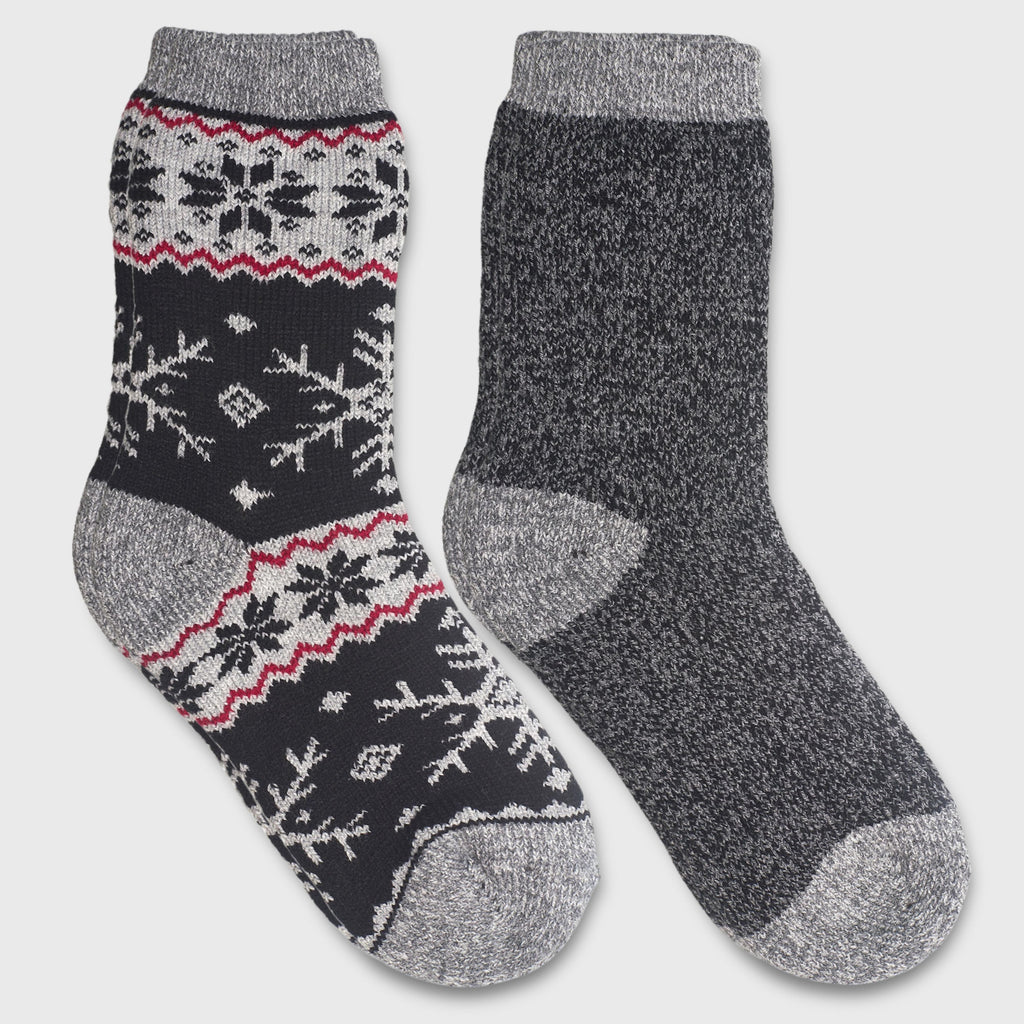 Canada Weather Gear 2-Pack Fleece Lined Thermal Crew Socks - Cozy Winter Socks for with Brushed Interior - Size 4-10