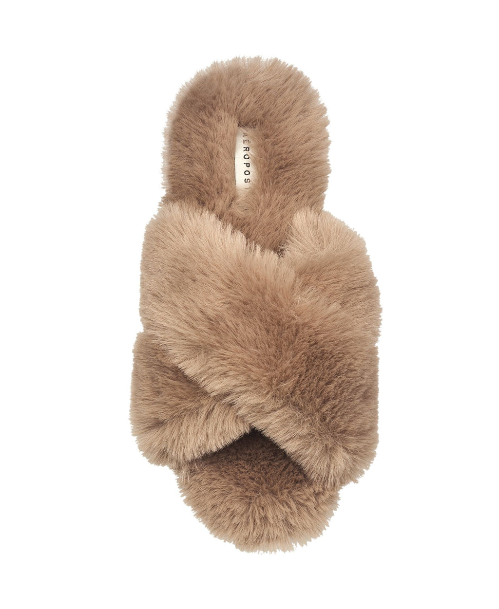 Aeropostale Women's Fuzzy Criss Cross House Slippers with Cushioned Comfort in Black