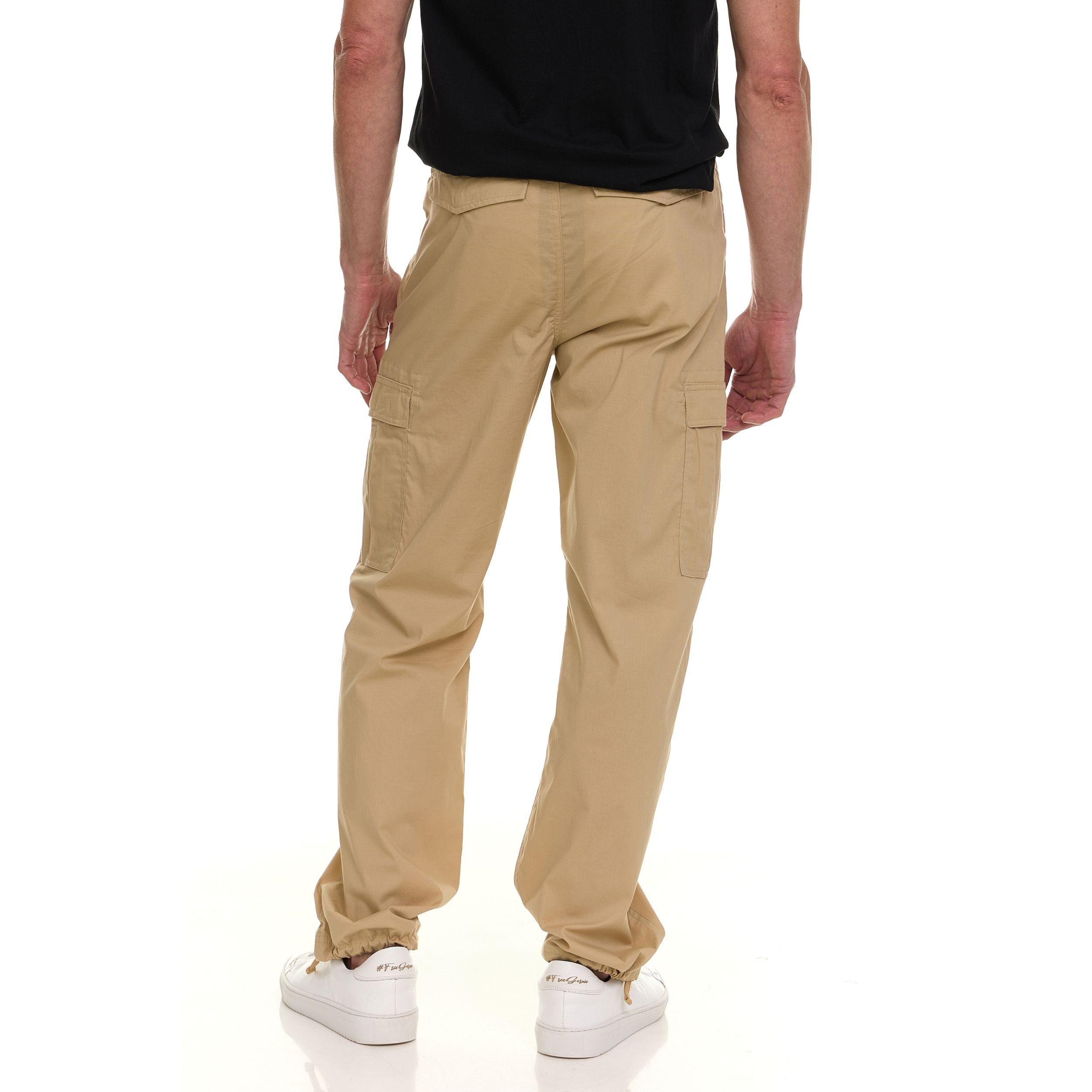 Canada Weather Gear Men’s Wide Leg Cargo Stretch Pants – Lightweight Utility Trousers with Drawstring Hem & Multi-Pockets