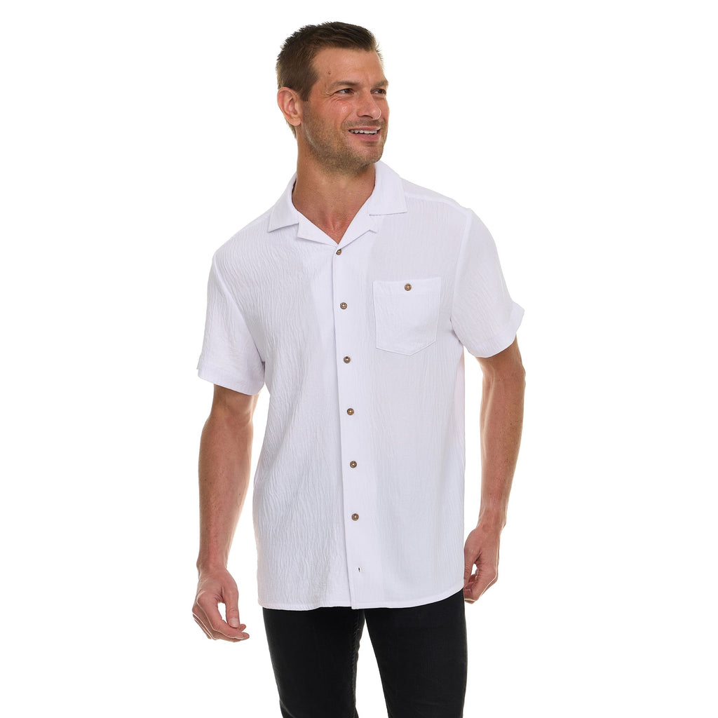 Super Triple Goose Men’s AIRFLOW Active Stretch Camp Collar Shirt – Short Sleeve, Lightweight, Breathable Button-Down Top