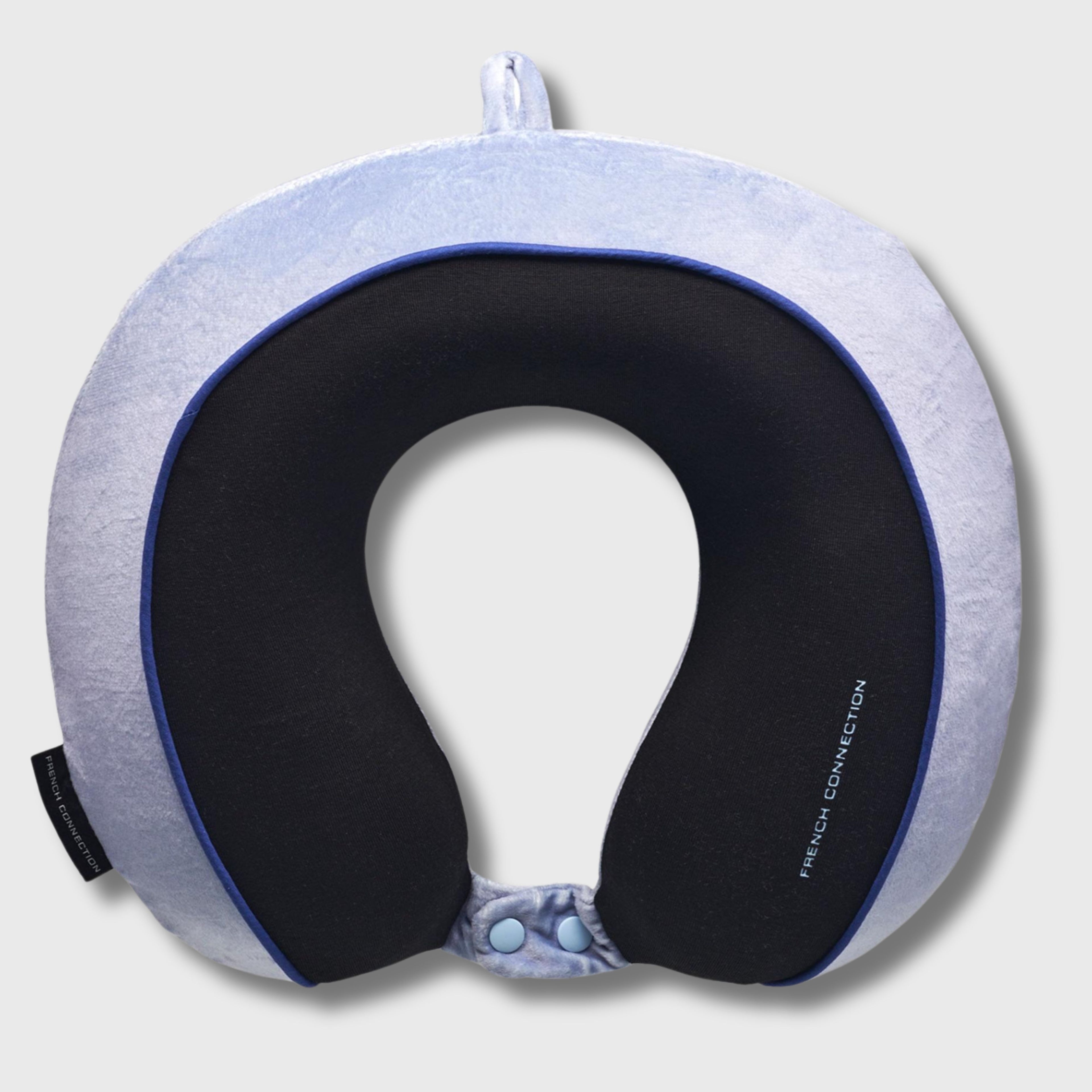 French Connection Memory Foam Travel Pillow with Washable Cover - Luxury Neck Pillow