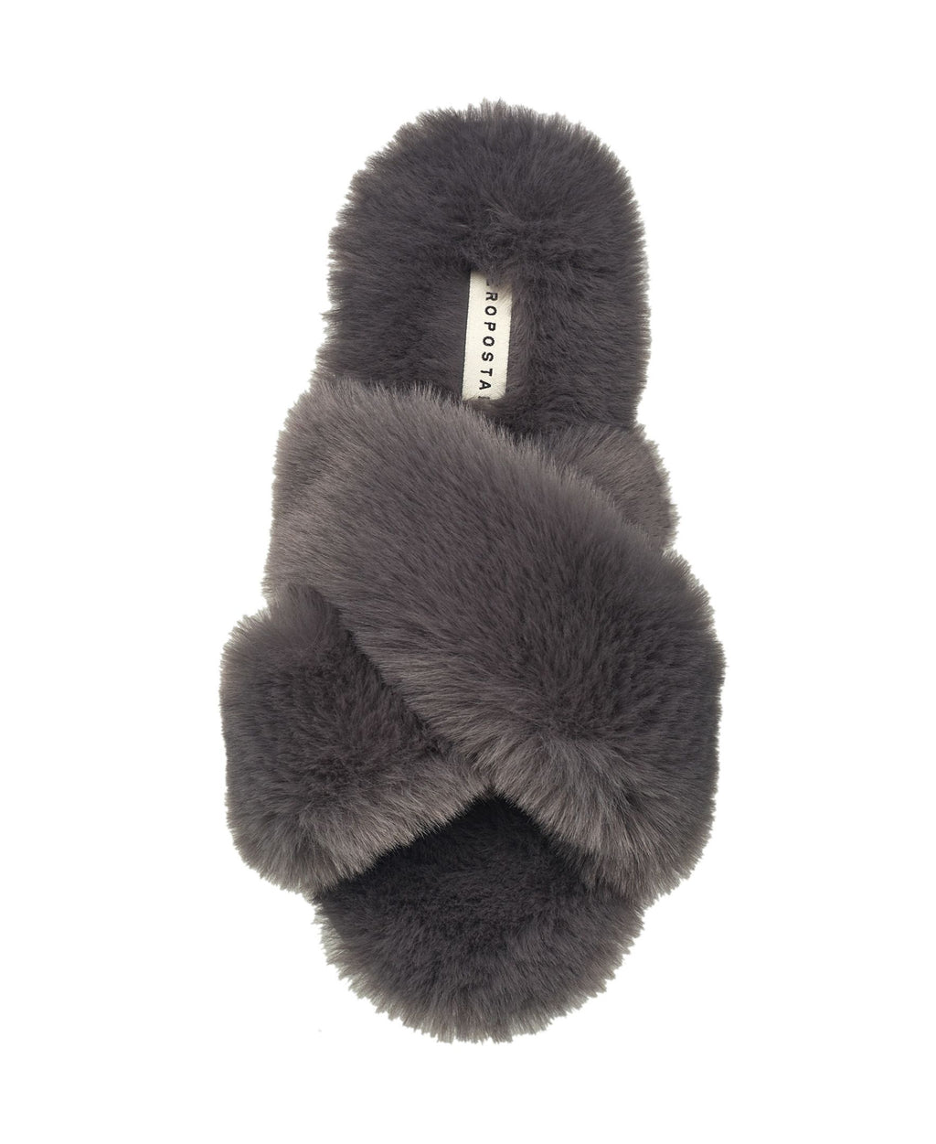Aeropostale Women's Fuzzy Criss Cross House Slippers with Cushioned Comfort in Black