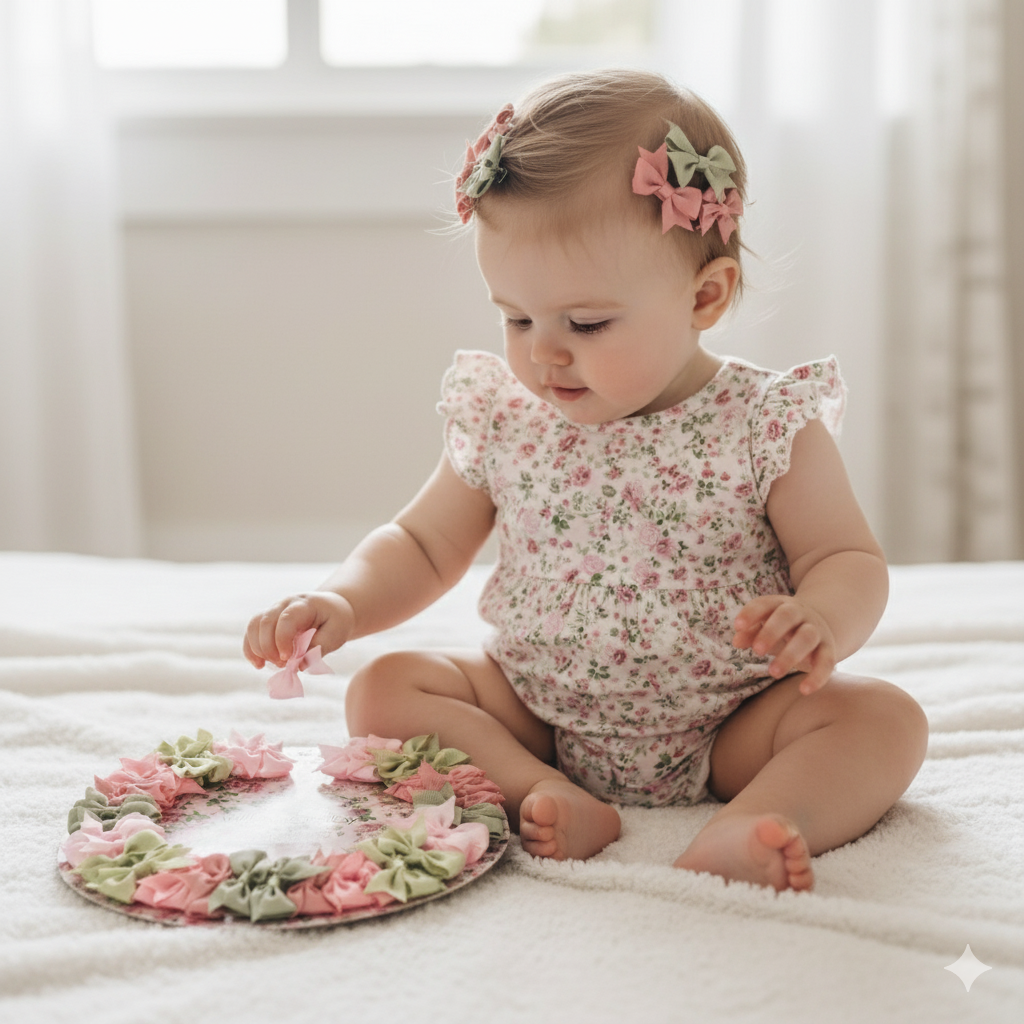 Willow & Ruby  Baby Hair Bows 36-Pack Ribbon Hair Clips for Newborns & Infants (0-12 Months)- Assorted Colors, Non-Slip Alligator Clips, 36pcs