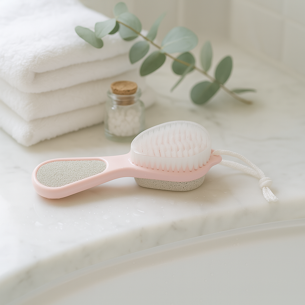 Spa Essentials 2 Pack Bath Brush - 4-in-1 Pedicure Tool Set