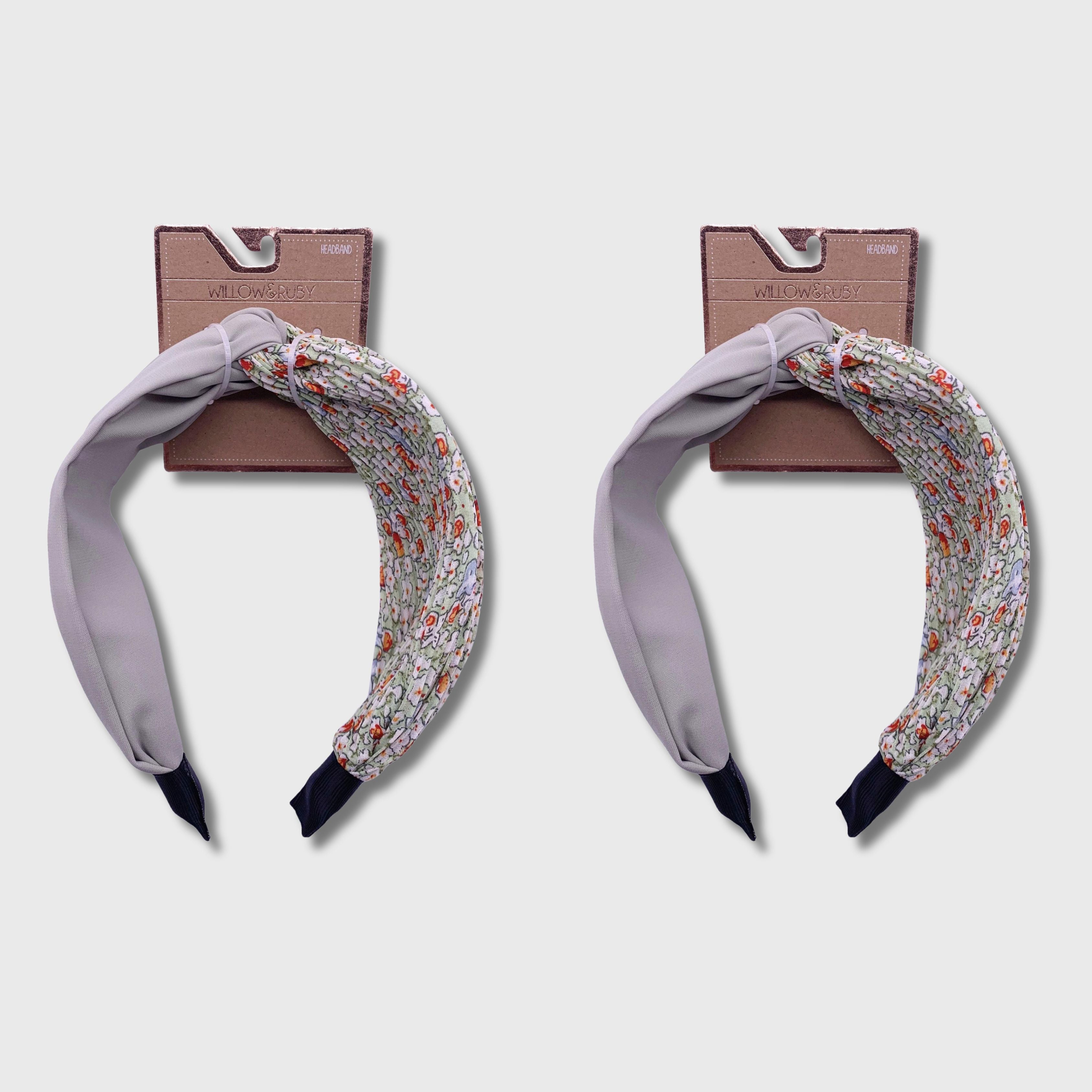 Willow & Ruby Women's Headband - Floral and Wide Color Block Headband for Women