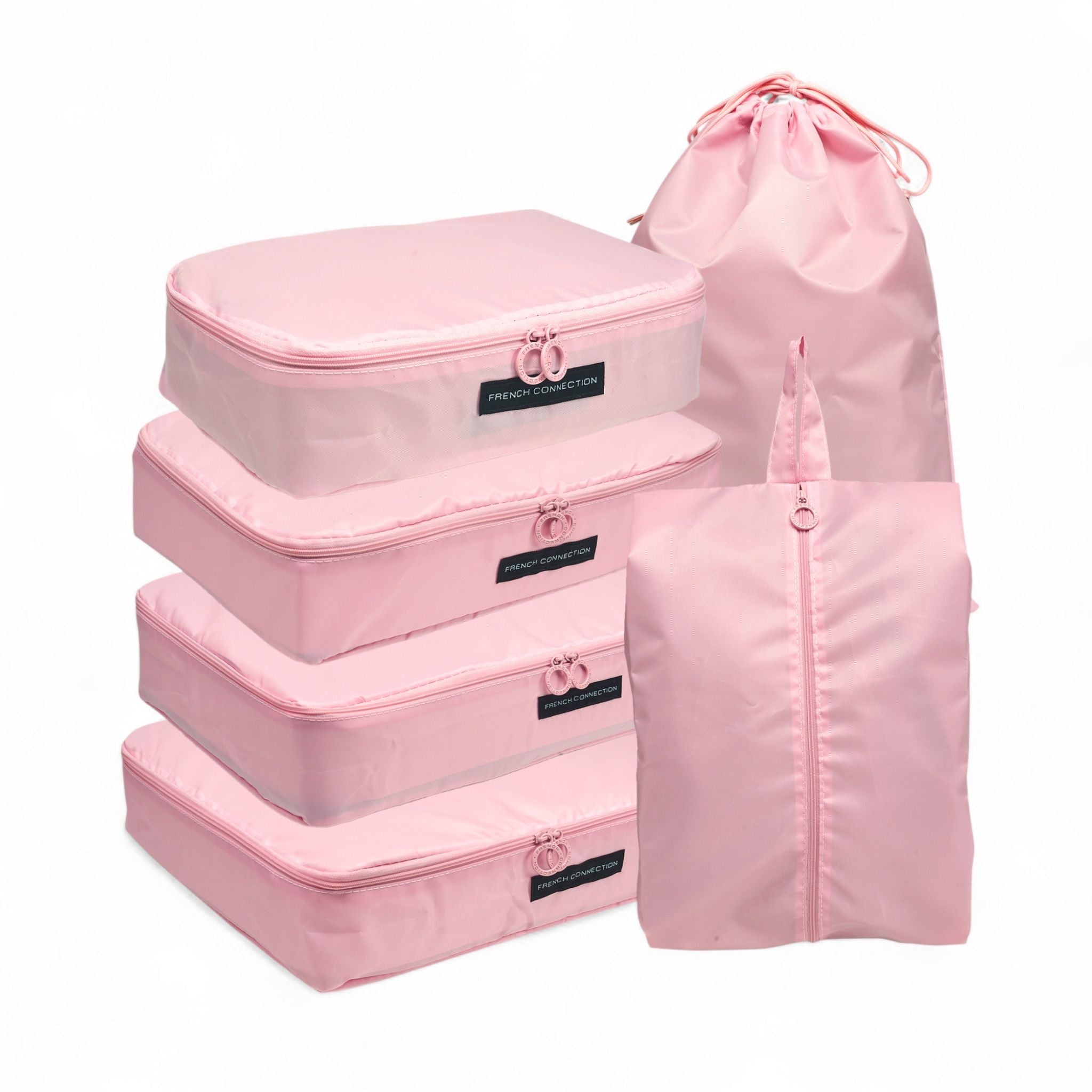 French Connection 6pc Packing Cube Set - Travel Storage Set for Luggage