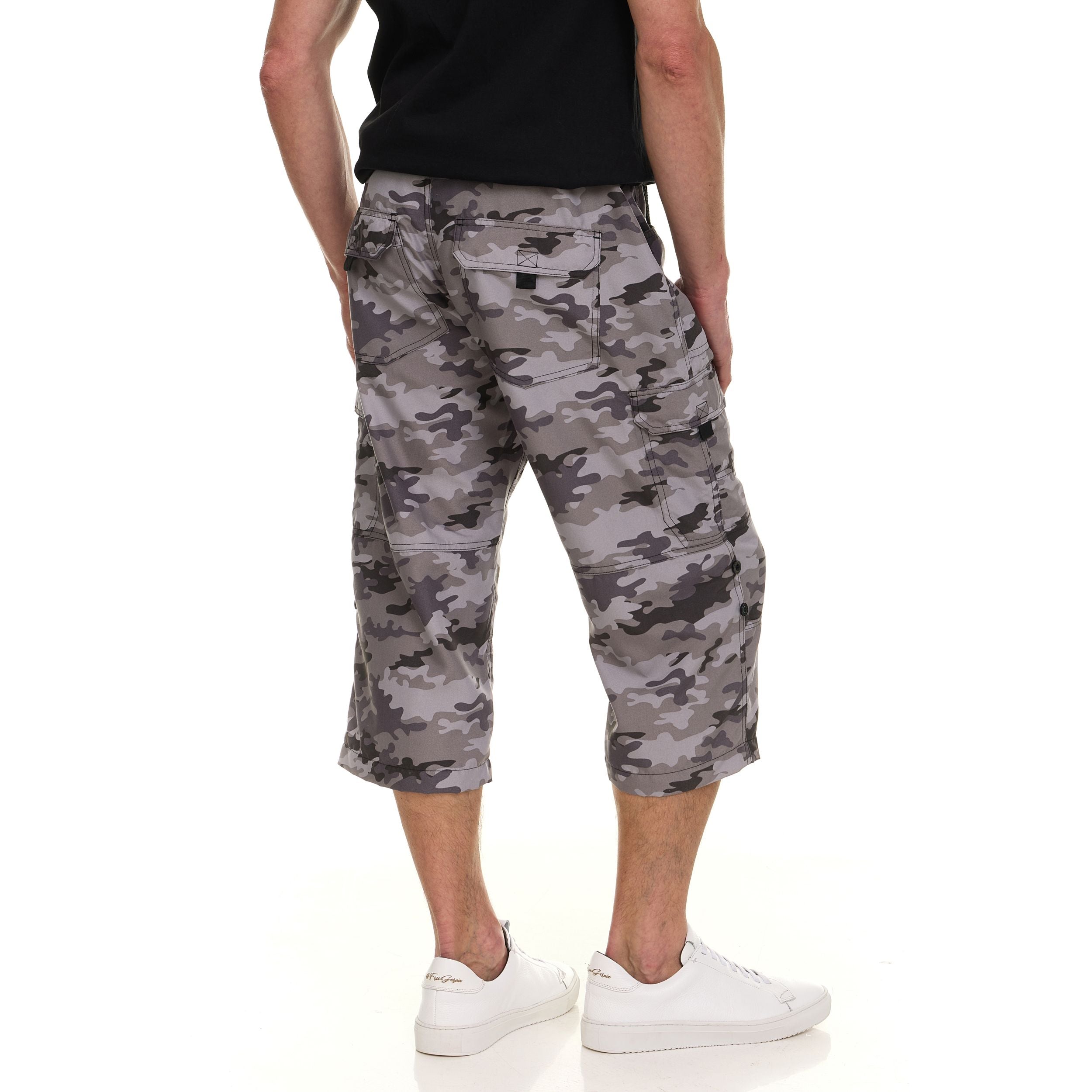 Canada Weather Gear Men’s Cargo Belted Shorts – Lightweight Stretch Twill Knee-Length Shorts with Pockets