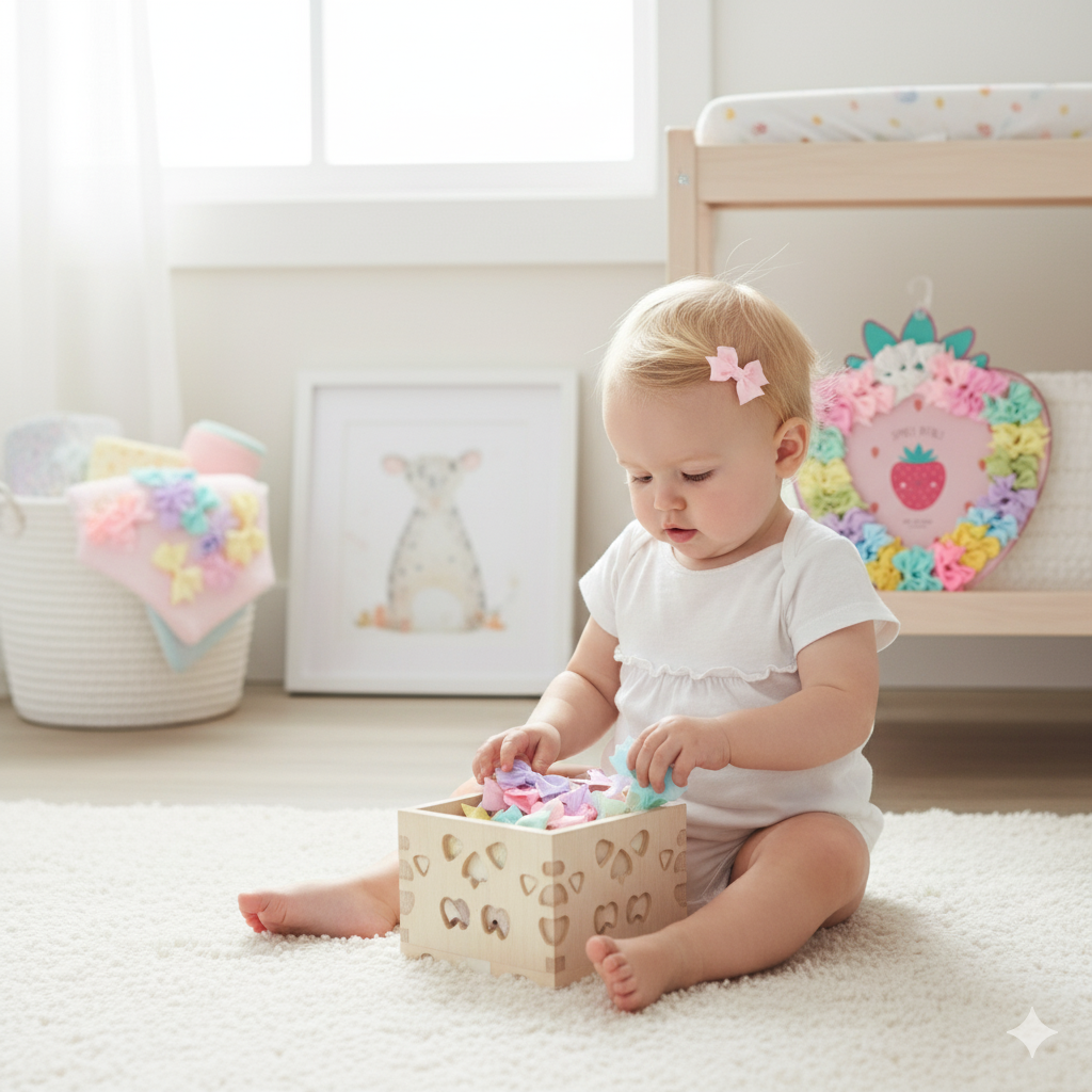 Simply Petals 40-Pack Strawberry Themed Baby Hair Bow Set -  Assorted Baby Bows for 0-12 Months, Colorful Clips for Infants, Girl, 40pcs