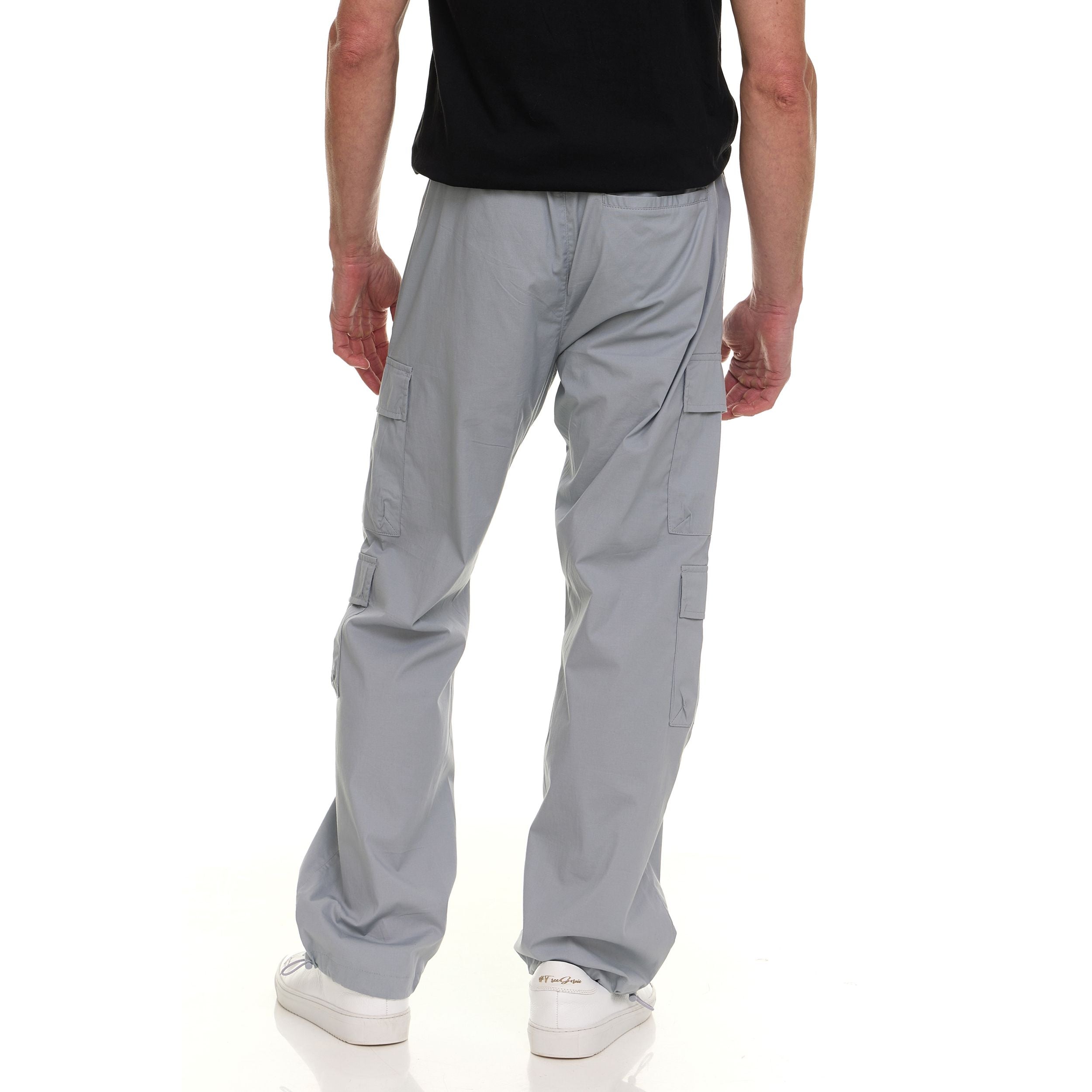 Canada Weather Gear Men’s 4-Pocket Lightweight Cargo Pants – Elastic Waistband with Drawstring, Adjustable Hem, Relaxed Fit