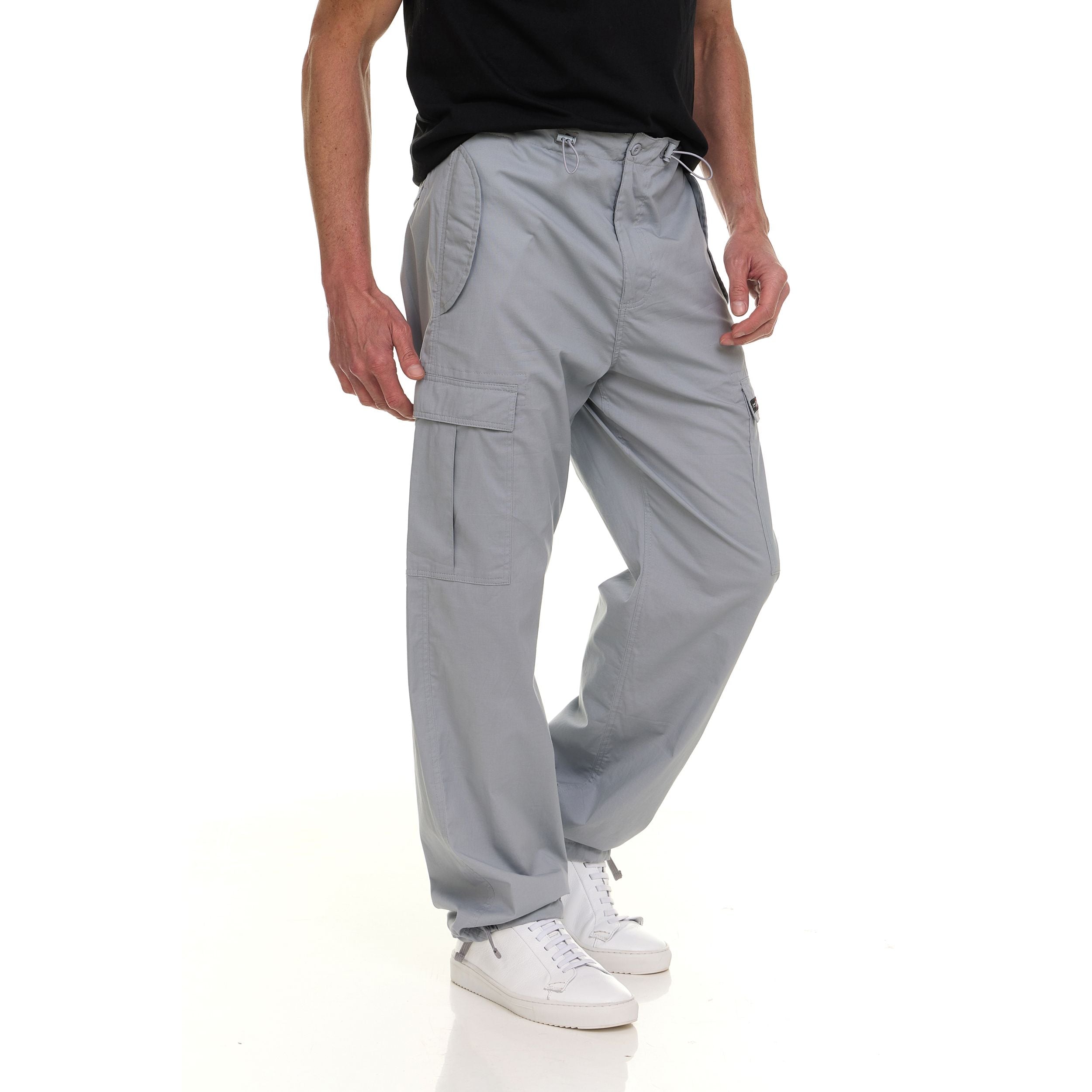 Canada Weather Gear Men’s Wide Leg Cargo Stretch Pants – Lightweight Utility Trousers with Drawstring Hem & Multi-Pockets