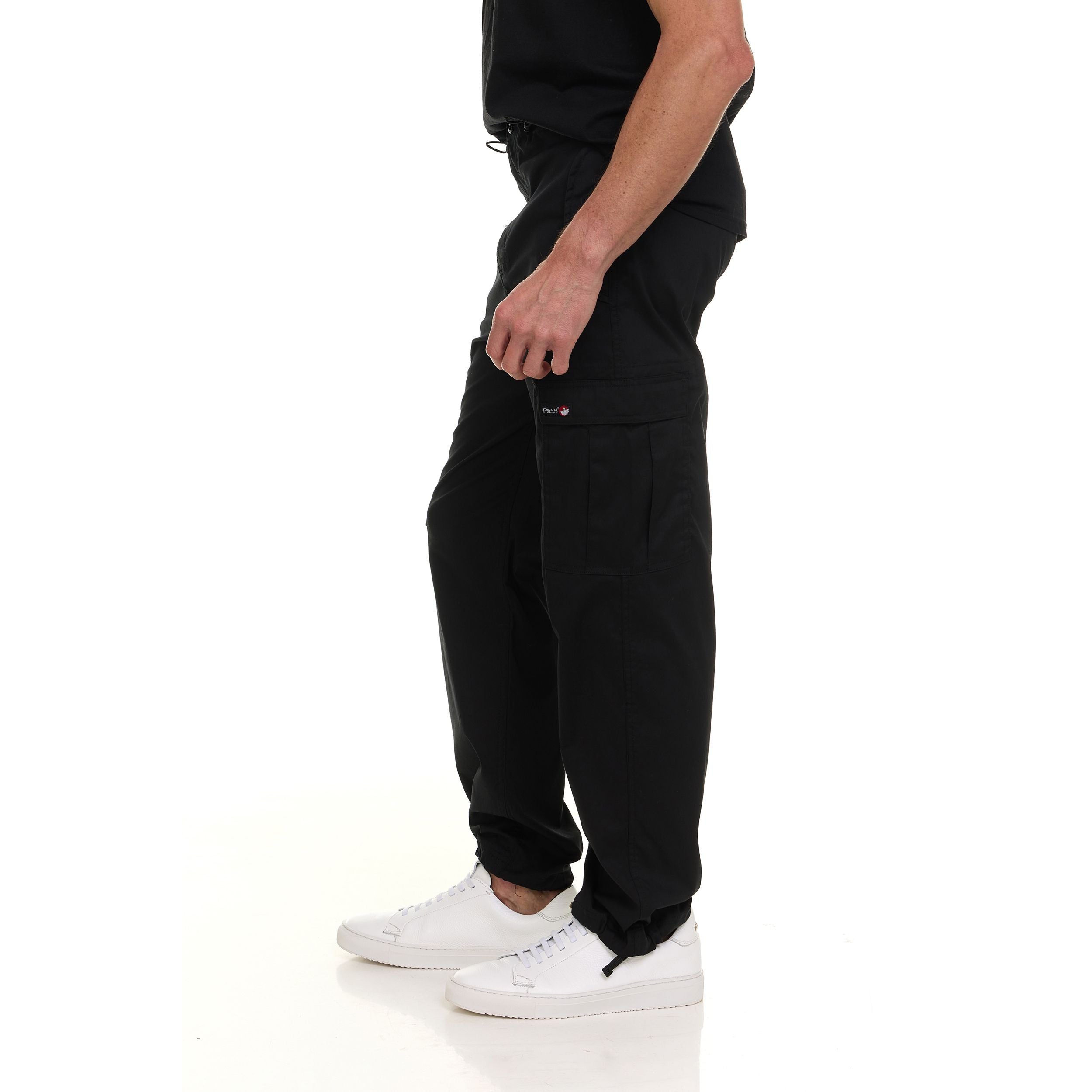 Canada Weather Gear Men’s Wide Leg Cargo Stretch Pants – Lightweight Utility Trousers with Drawstring Hem & Multi-Pockets