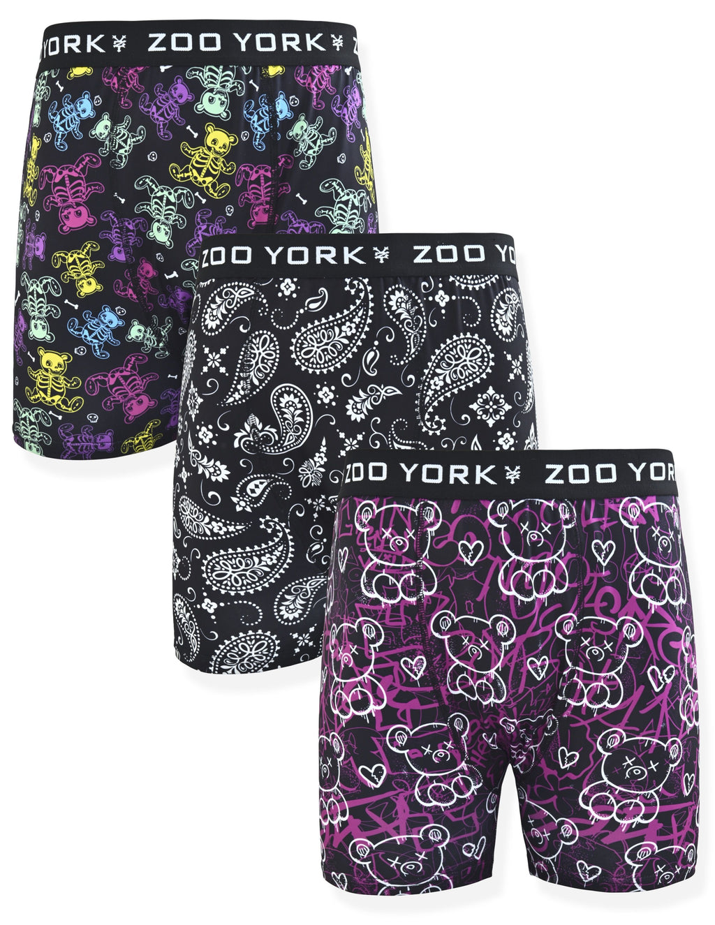 Zoo York Men's 3 Pack Boxer Briefs - 360 Stretch Print Premium Underwear for Men