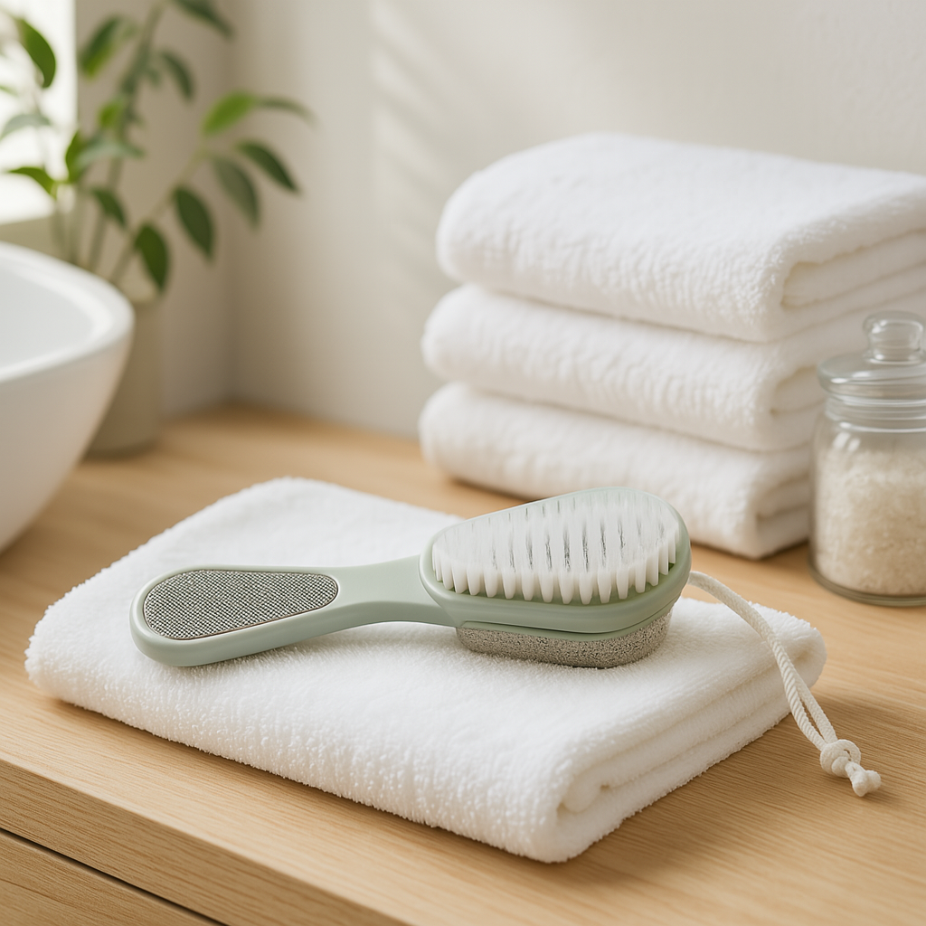 Spa Essentials 2 Pack Bath Brush - 4-in-1 Pedicure Tool Set