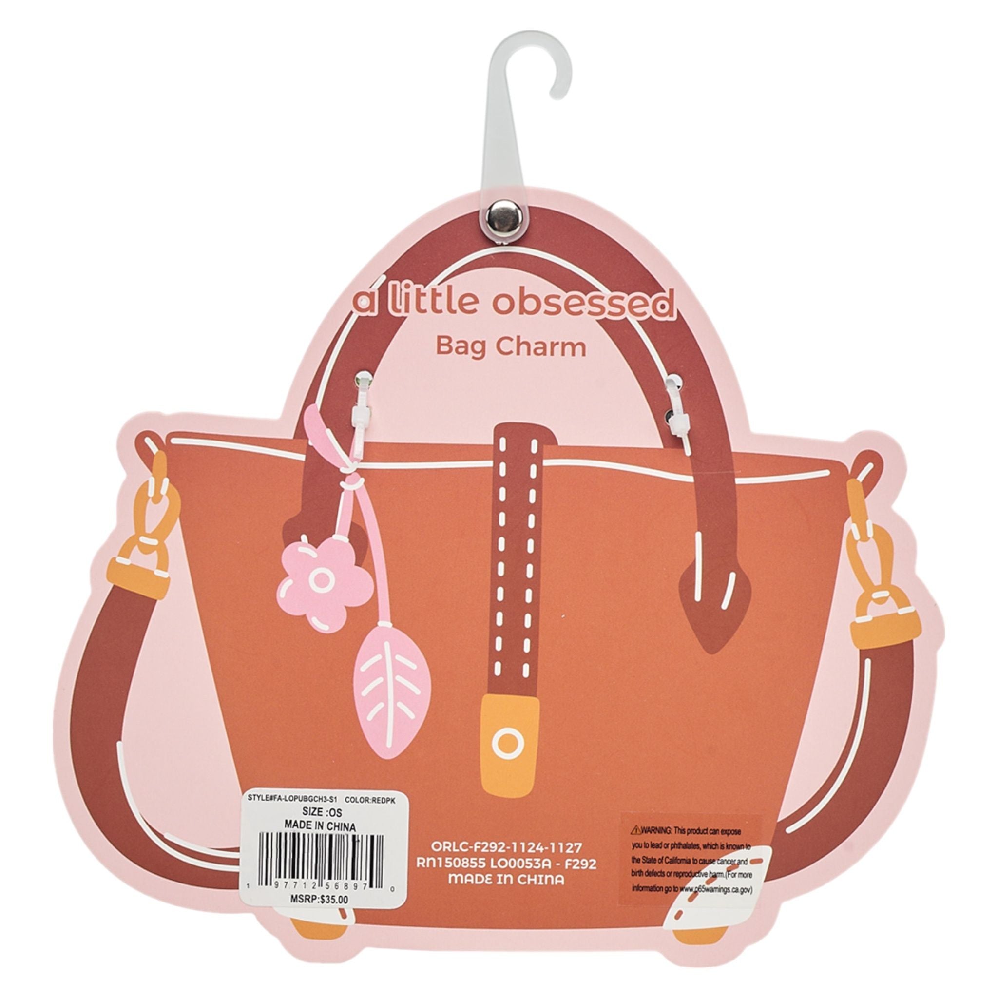 A Little Obsessed 2pk Girl's Cute Heart Cherry Bestie Bag Charms for Backpacks & Purses