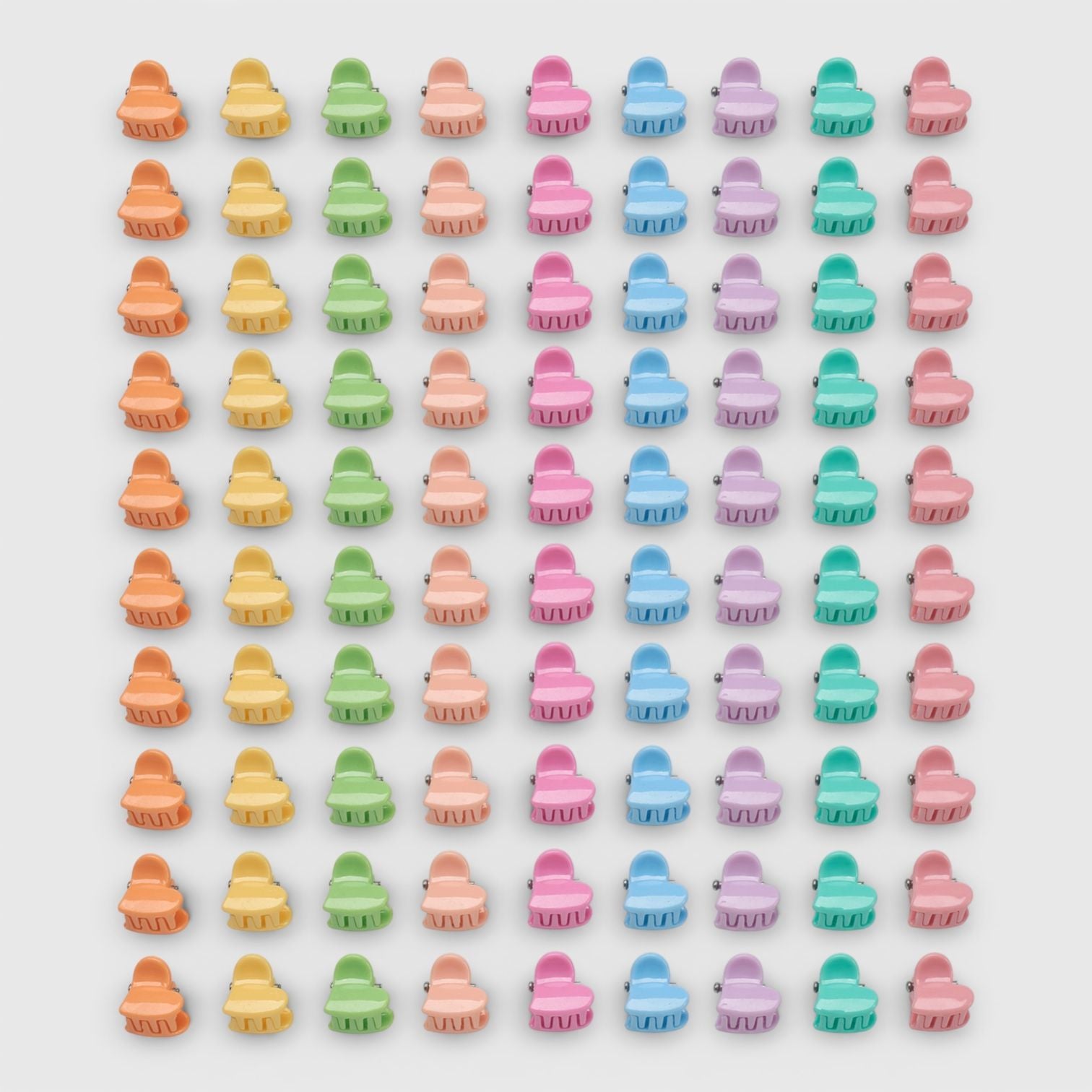 Willow & Ruby 200pc Mini Heart Hair Claw Clip Set - Assorted Multicolor