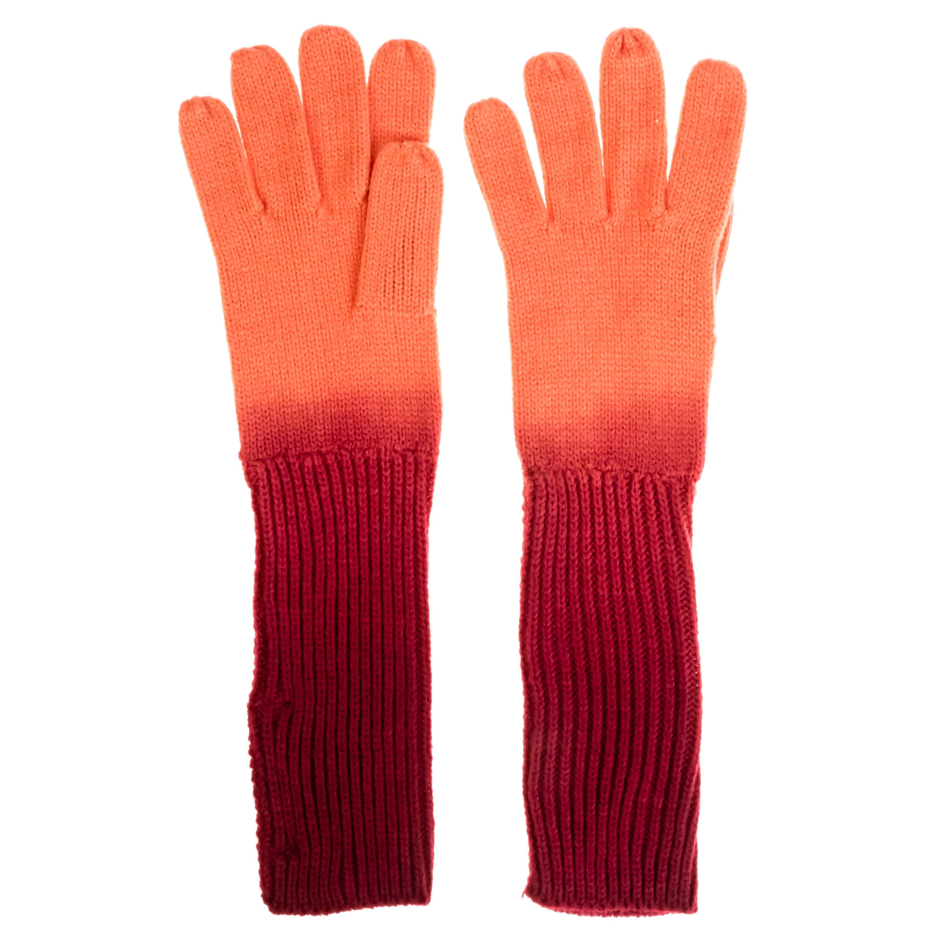French Connection Ombre Design Mid Arm Elongated Gloves For Winter