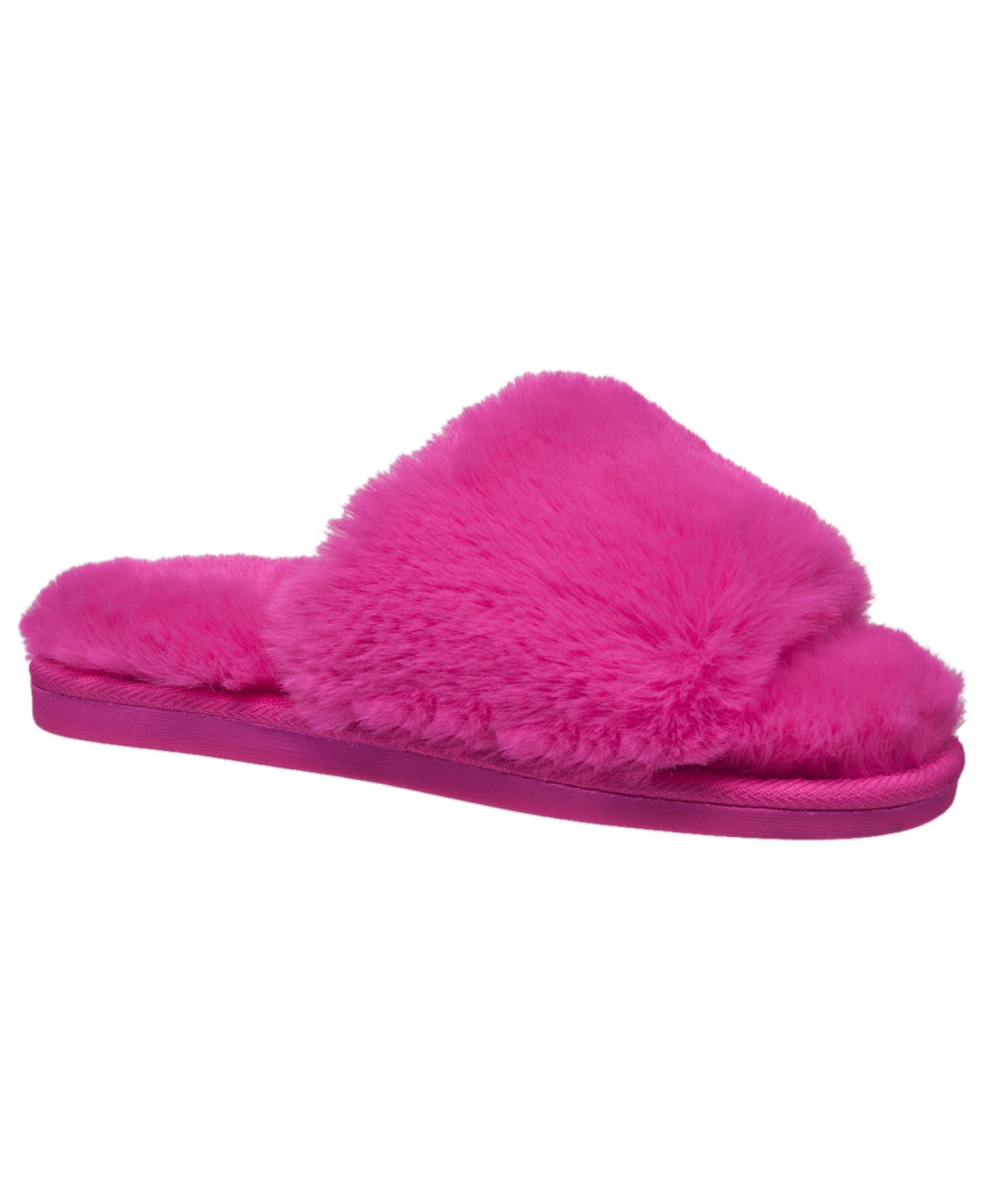 Aeropostale Women's Open Toe Fuzzy Slippers with Cushioned Comfort