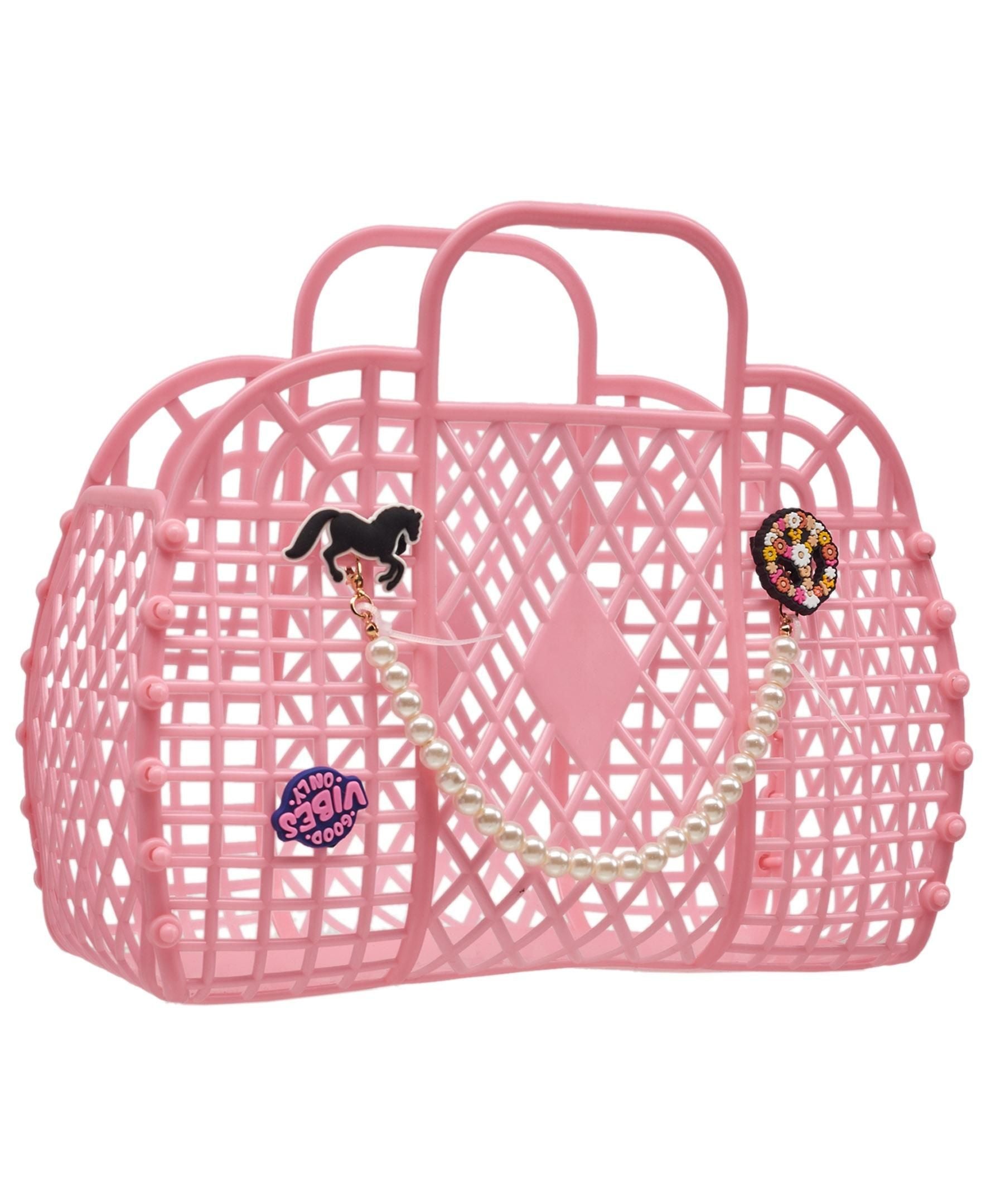 Willow & Ruby Kid's Mini Jelly Tote Bag With Charms for Girls (Youth)